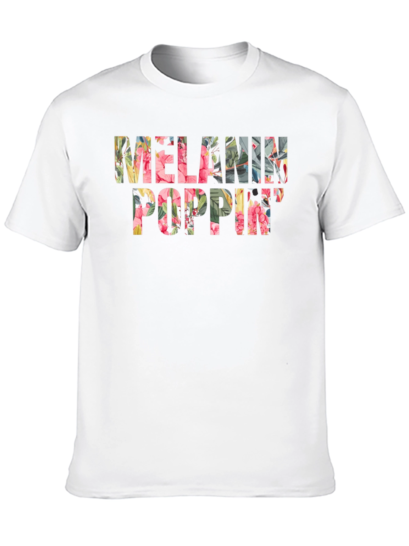Floral Melanin Poppin Black T-Shirt