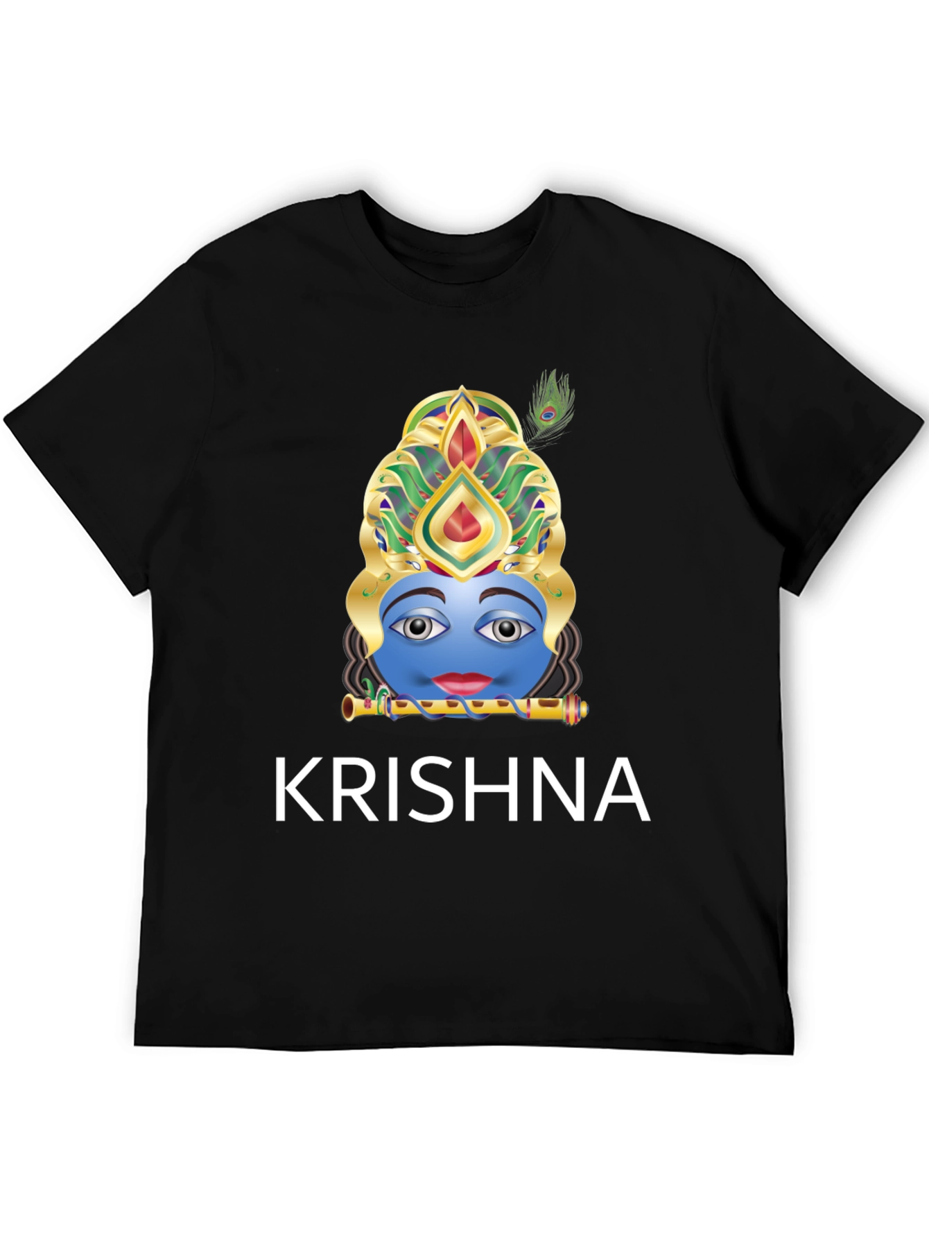 Krishna Graphic Tee - Black Cotton Blend T-Shirt