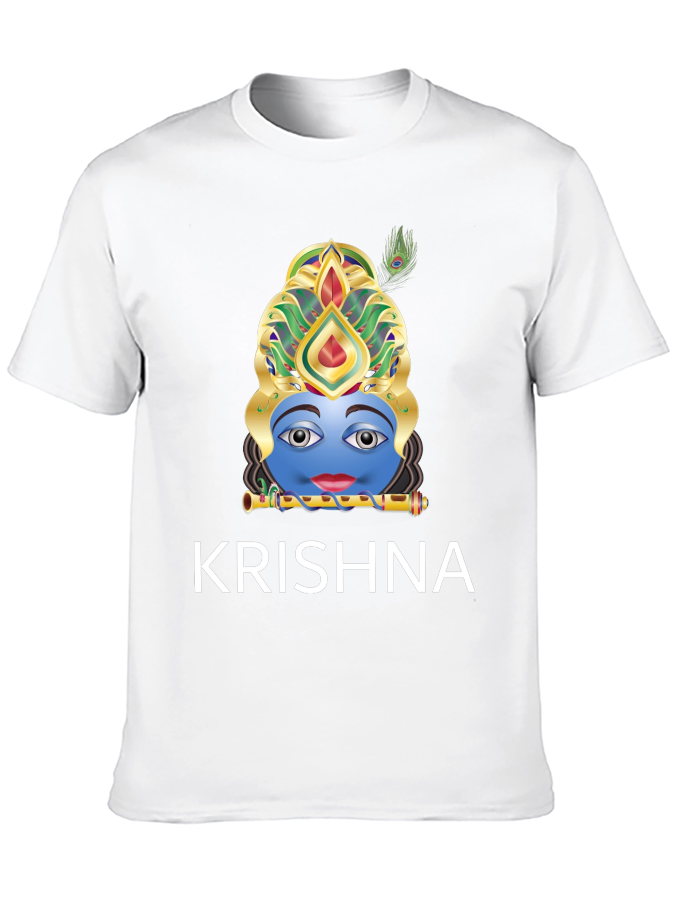 Krishna Graphic Tee - Black Cotton Blend T-Shirt