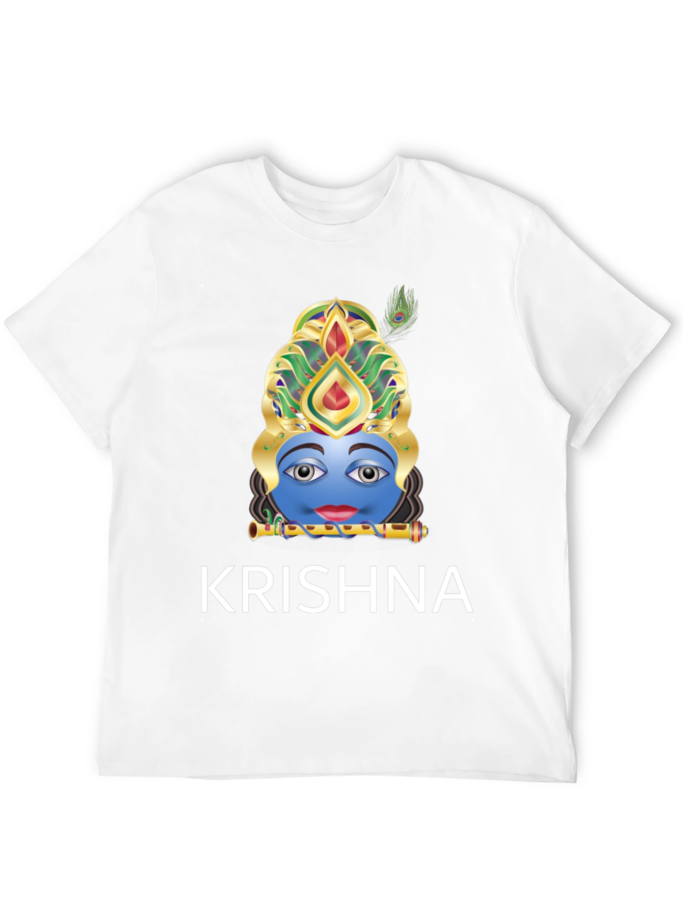 Krishna Graphic Tee - Black Cotton Blend T-Shirt