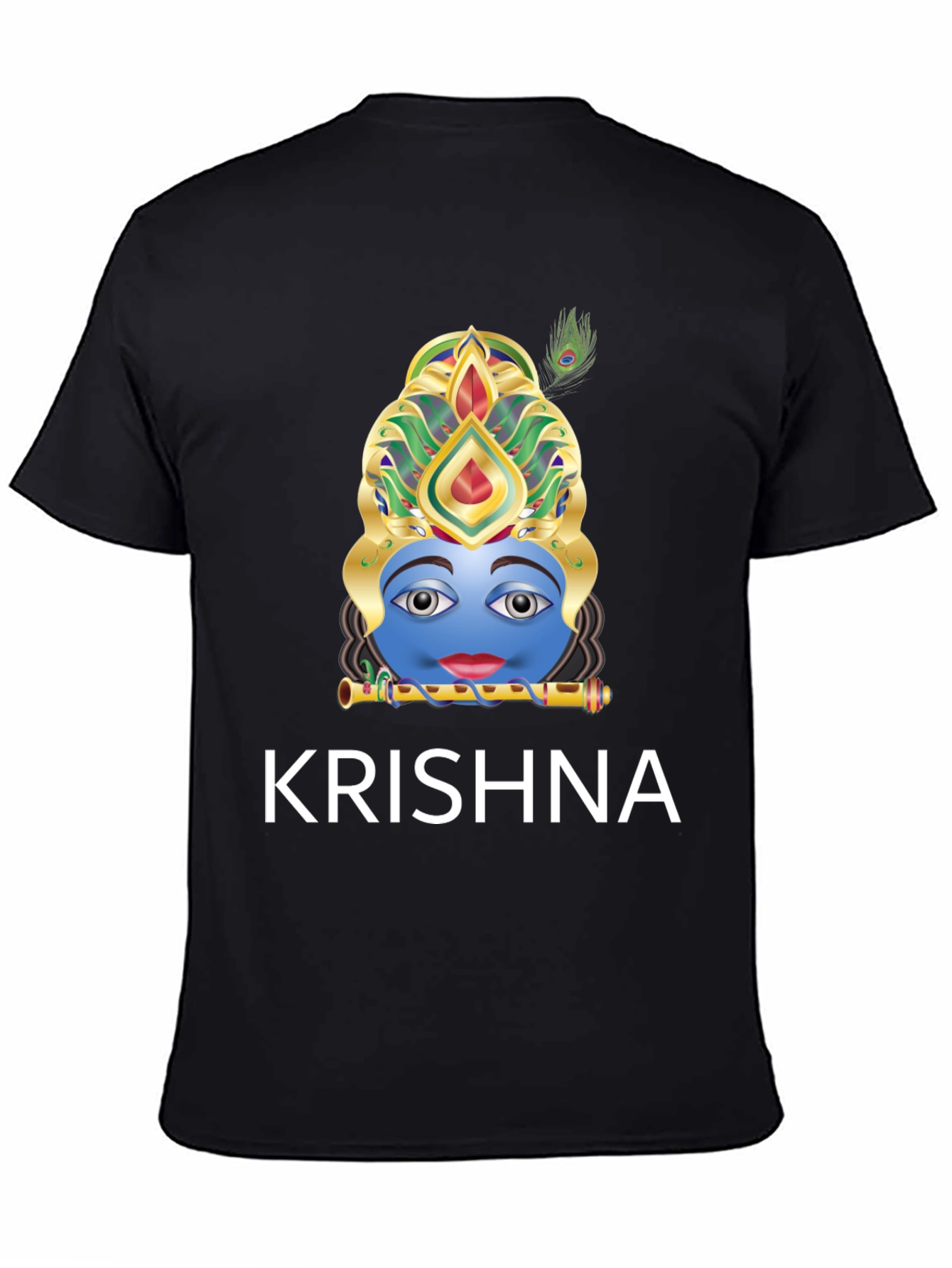 Krishna Graphic Tee - Black Cotton Blend T-Shirt