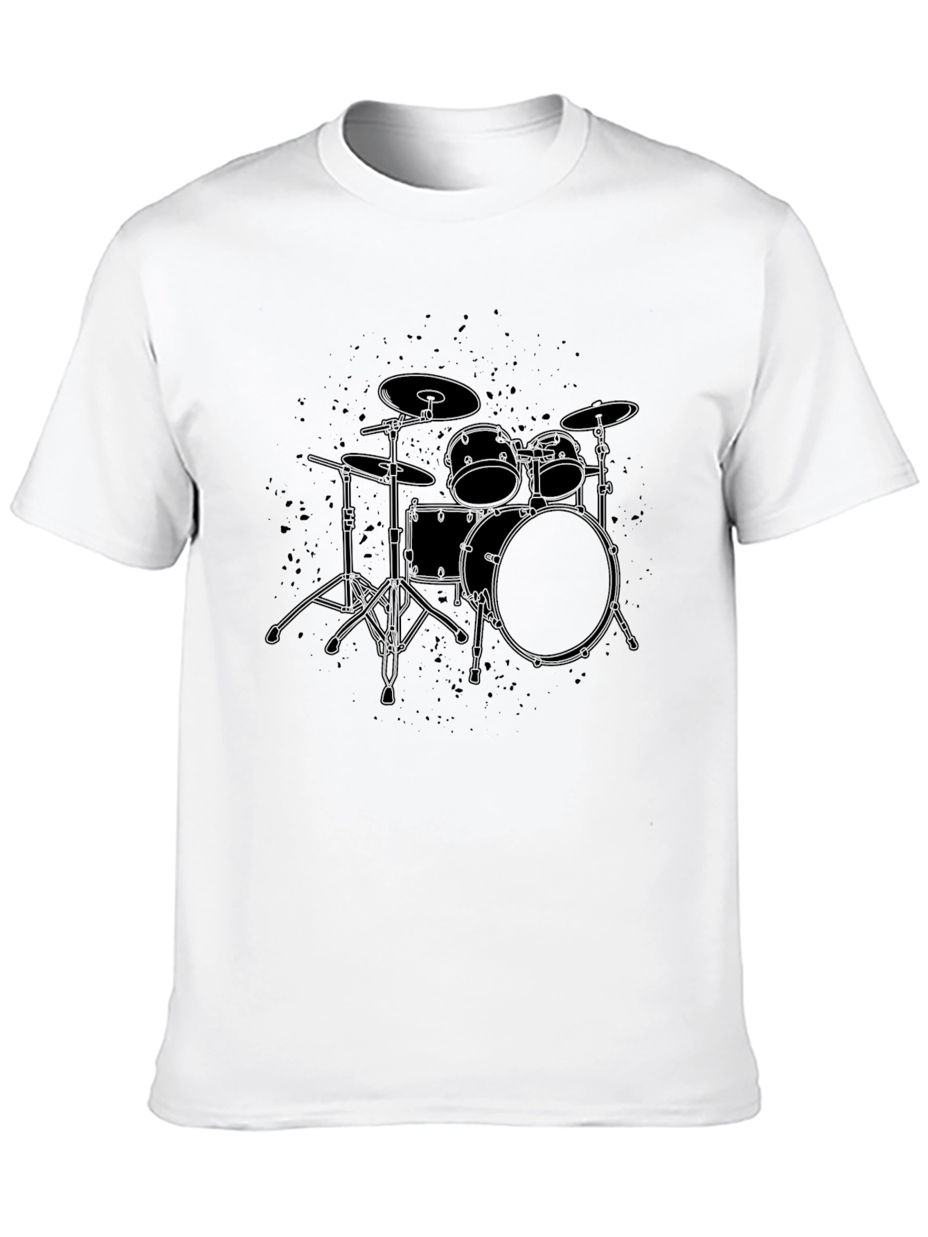 Drum Set Graphic Black T-Shirt