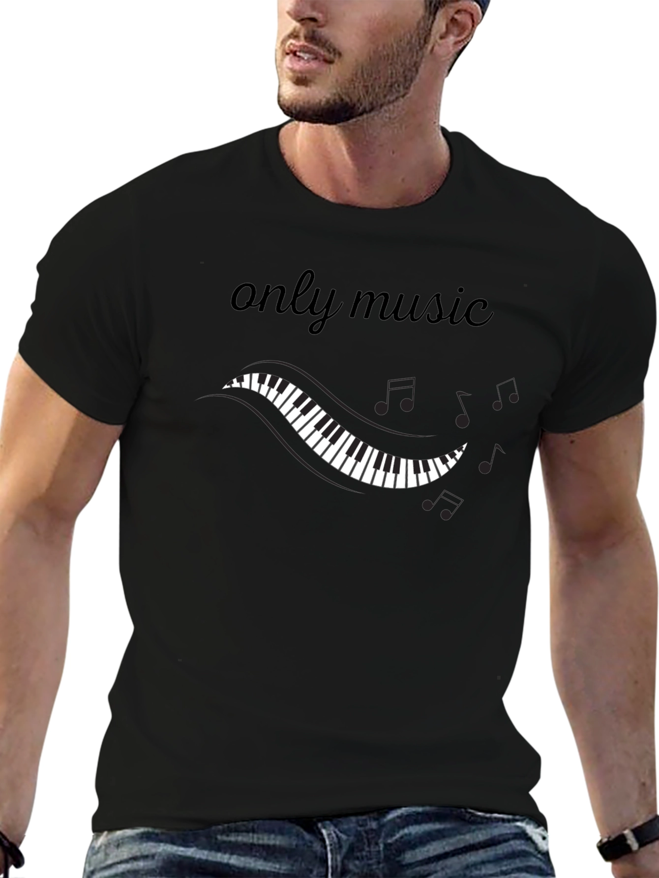 Music T-Shirt - Piano Keys & Notes