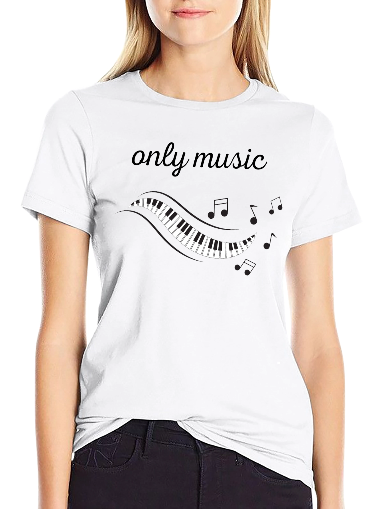 Music T-Shirt - Piano Keys & Notes