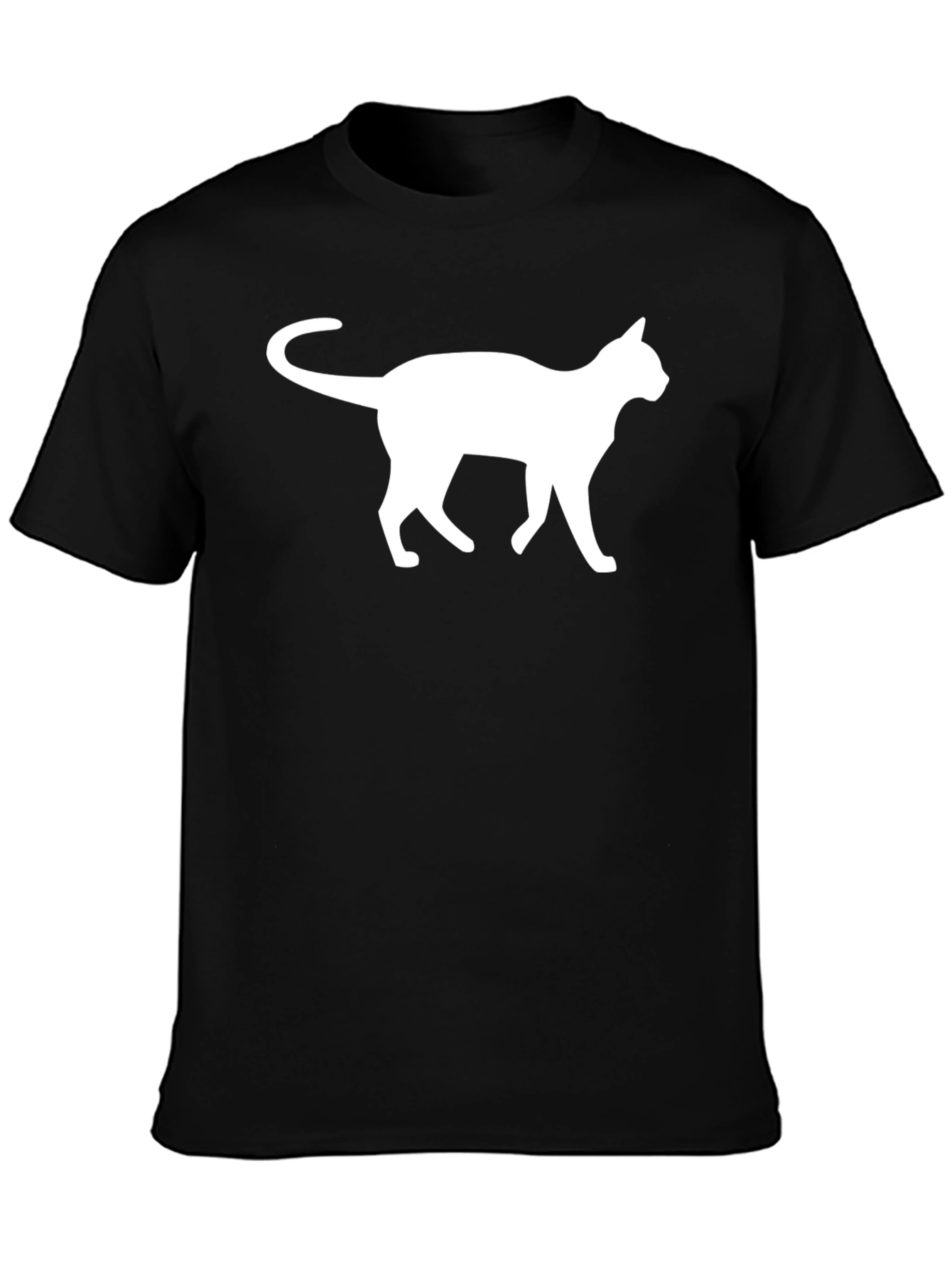 Cat Silhouette T-Shirt - Classic Black Tee
