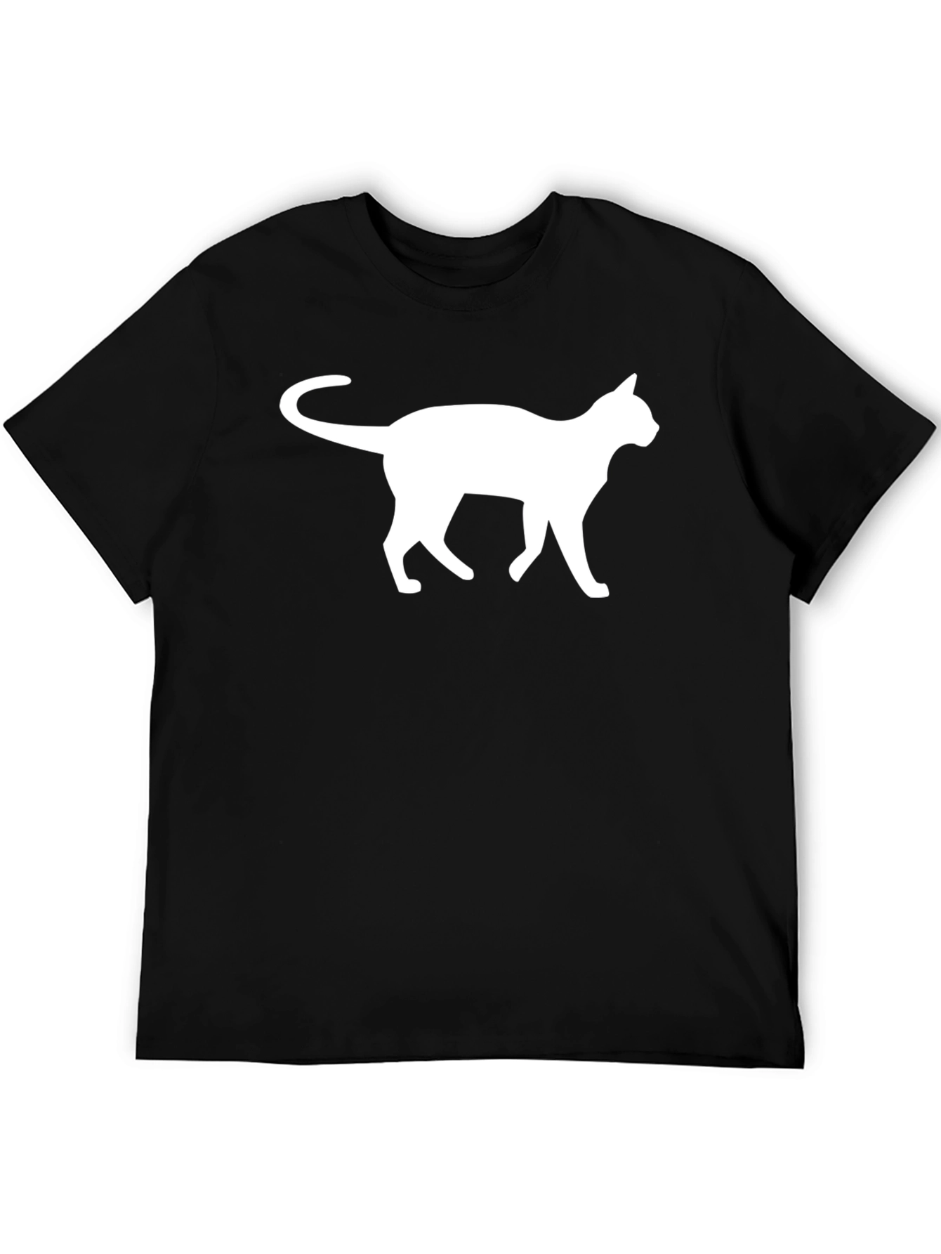 Cat Silhouette T-Shirt - Classic Black Tee