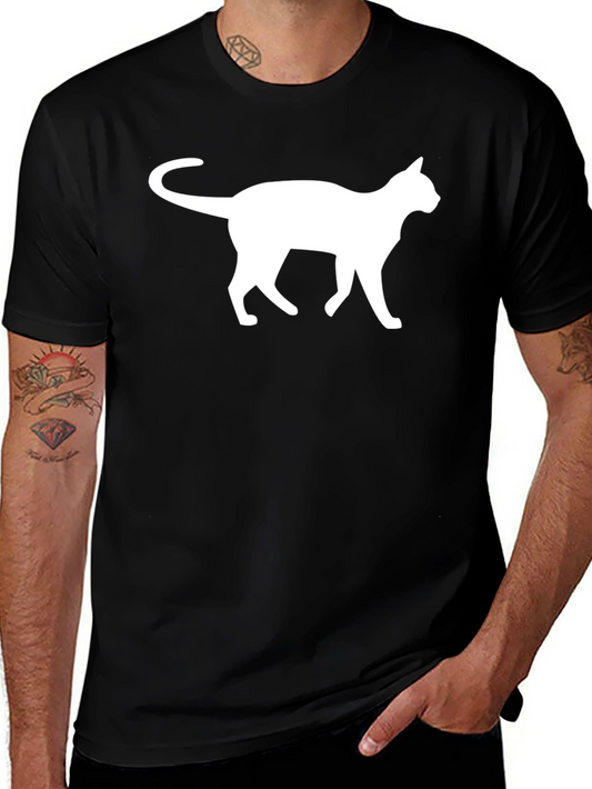 Cat Silhouette T-Shirt - Classic Black Tee