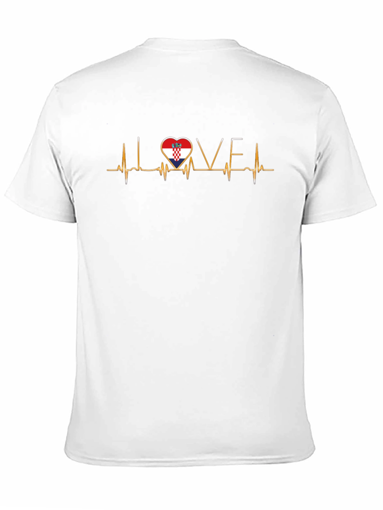 Croatia Heartbeat Love Graphic Tee - Black