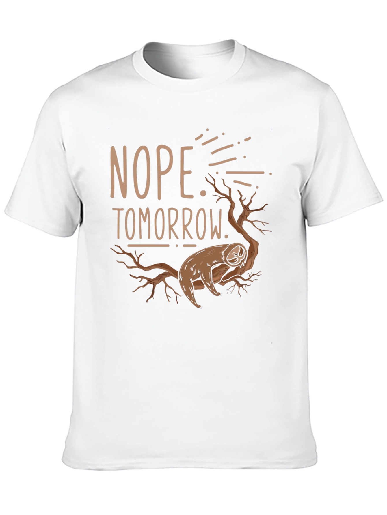 Nope Tomorrow Sloth Graphic T-Shirt