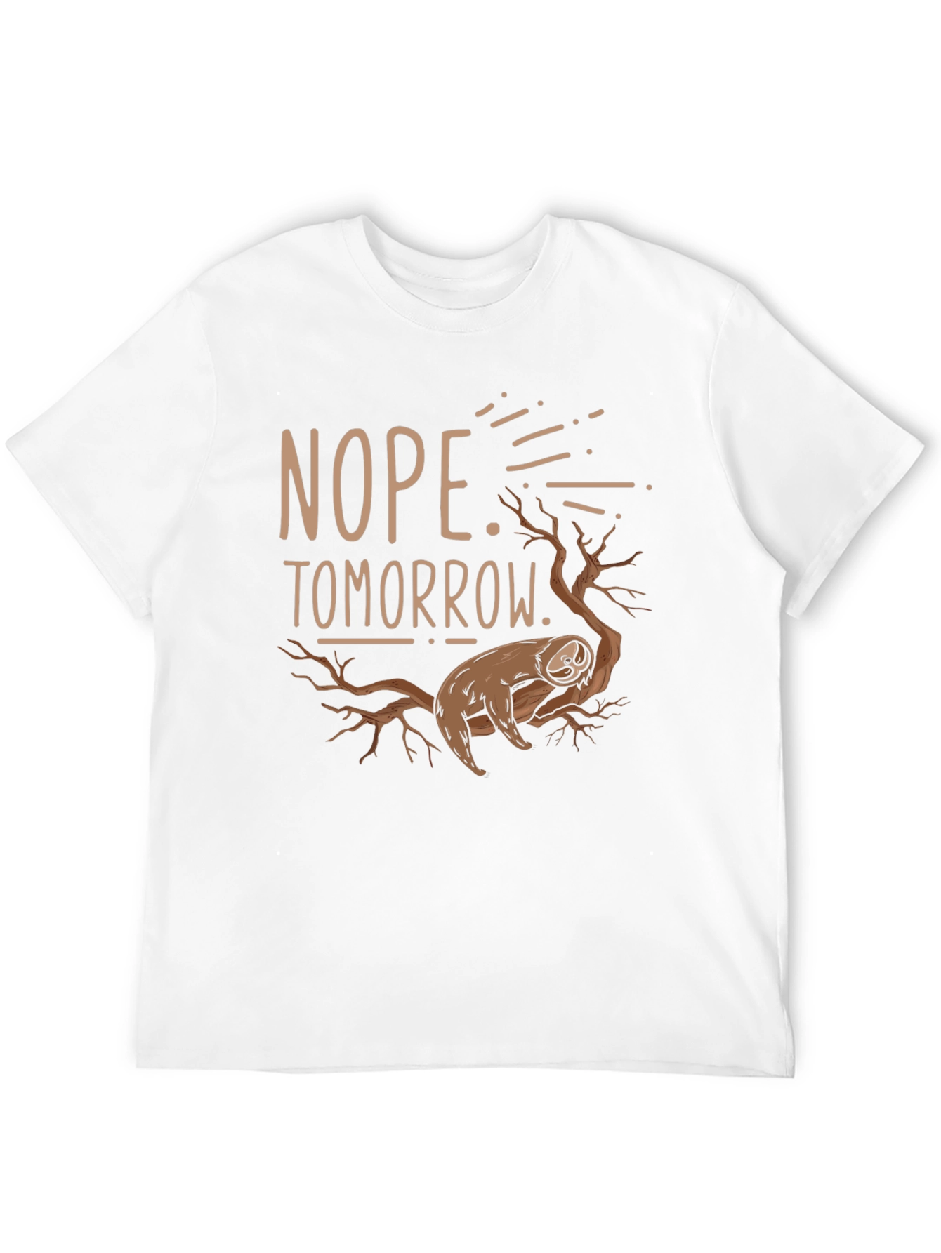Nope Tomorrow Sloth Graphic T-Shirt