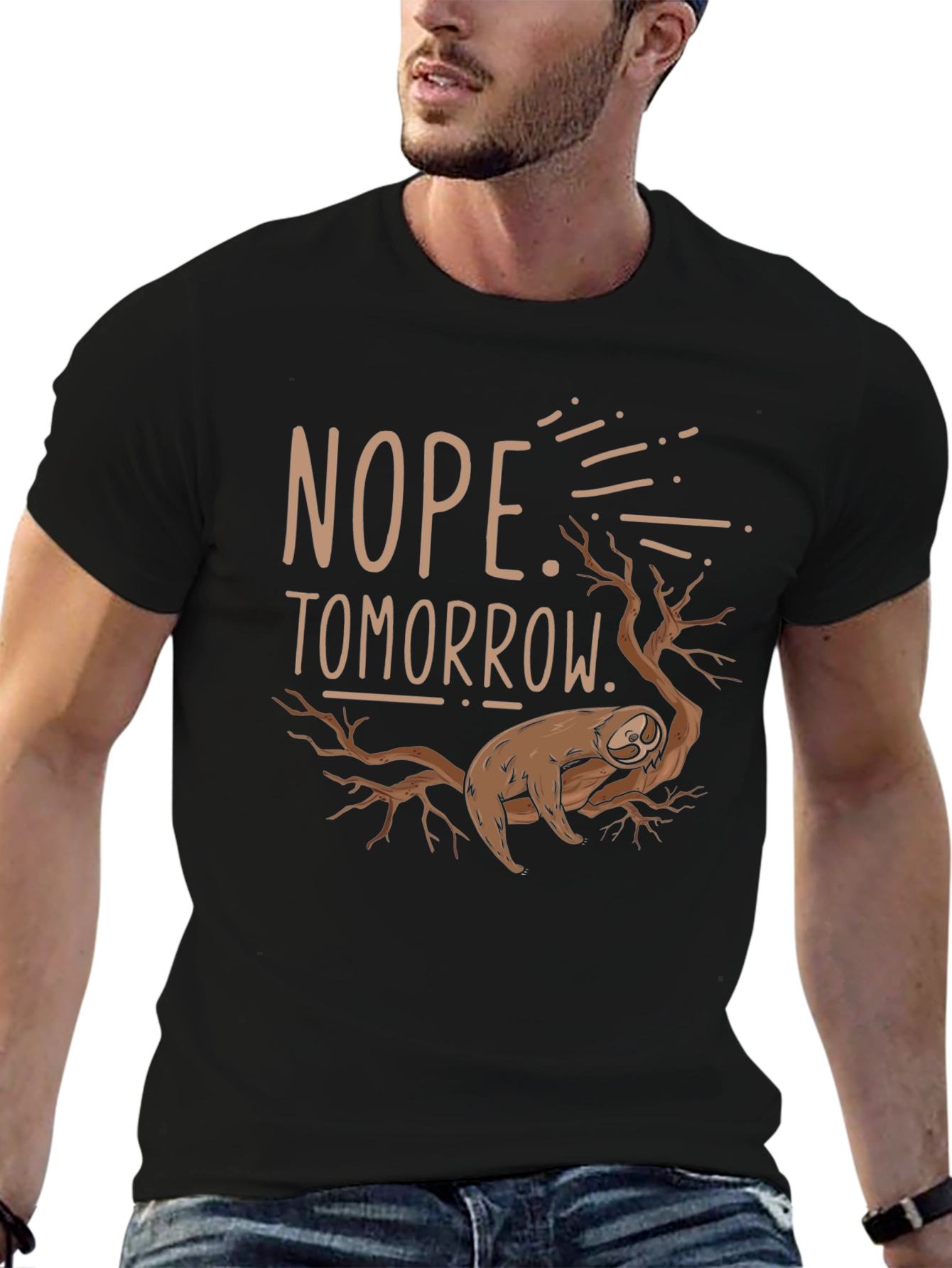 Nope Tomorrow Sloth Graphic T-Shirt