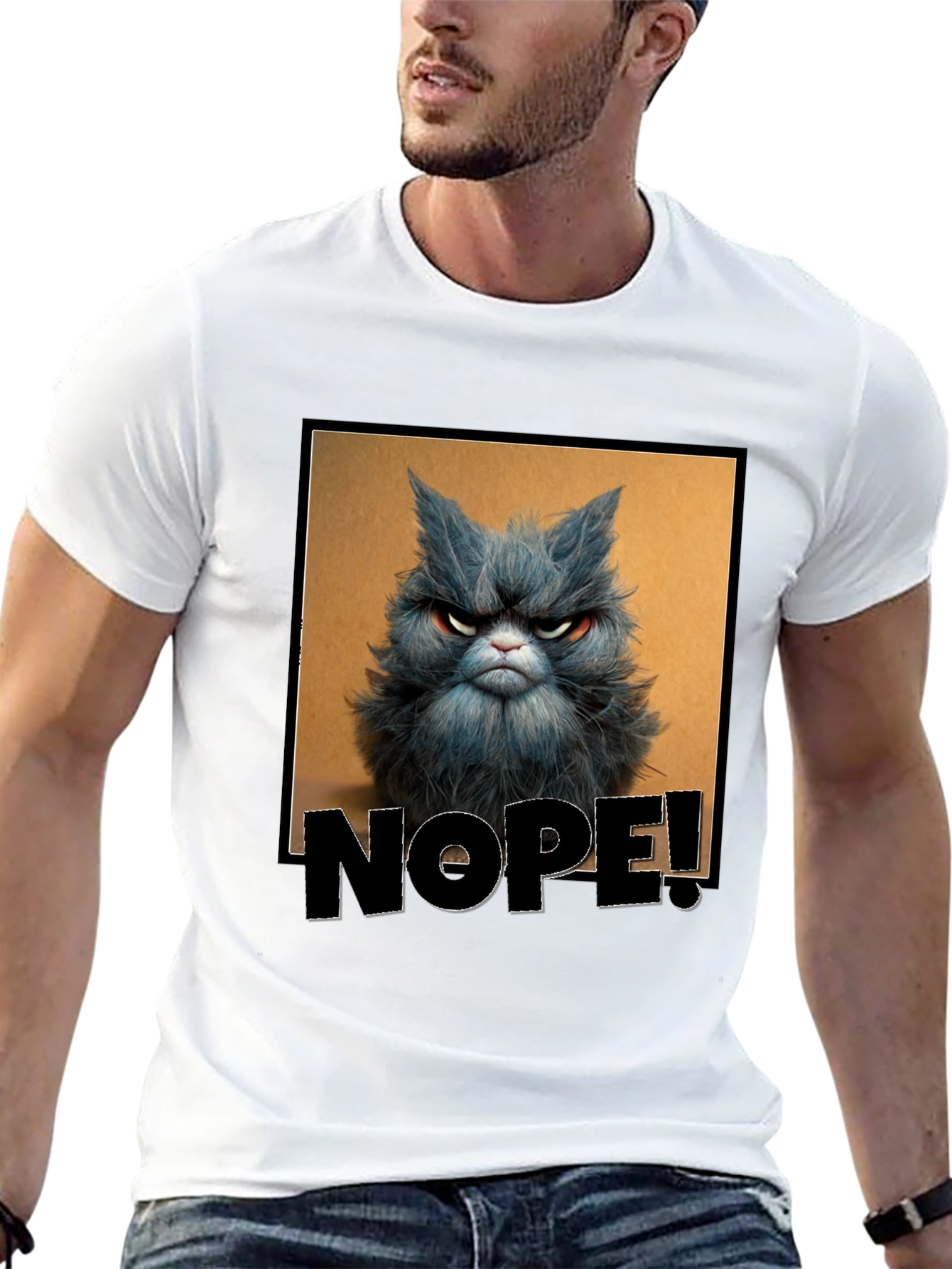 Grumpy Cat NOPE! T-Shirt - Unisex Black Tee