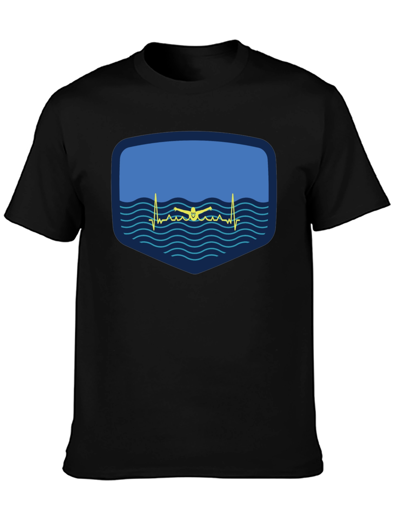 Swimming Heartbeat T-Shirt - Passionate Swimmer Design