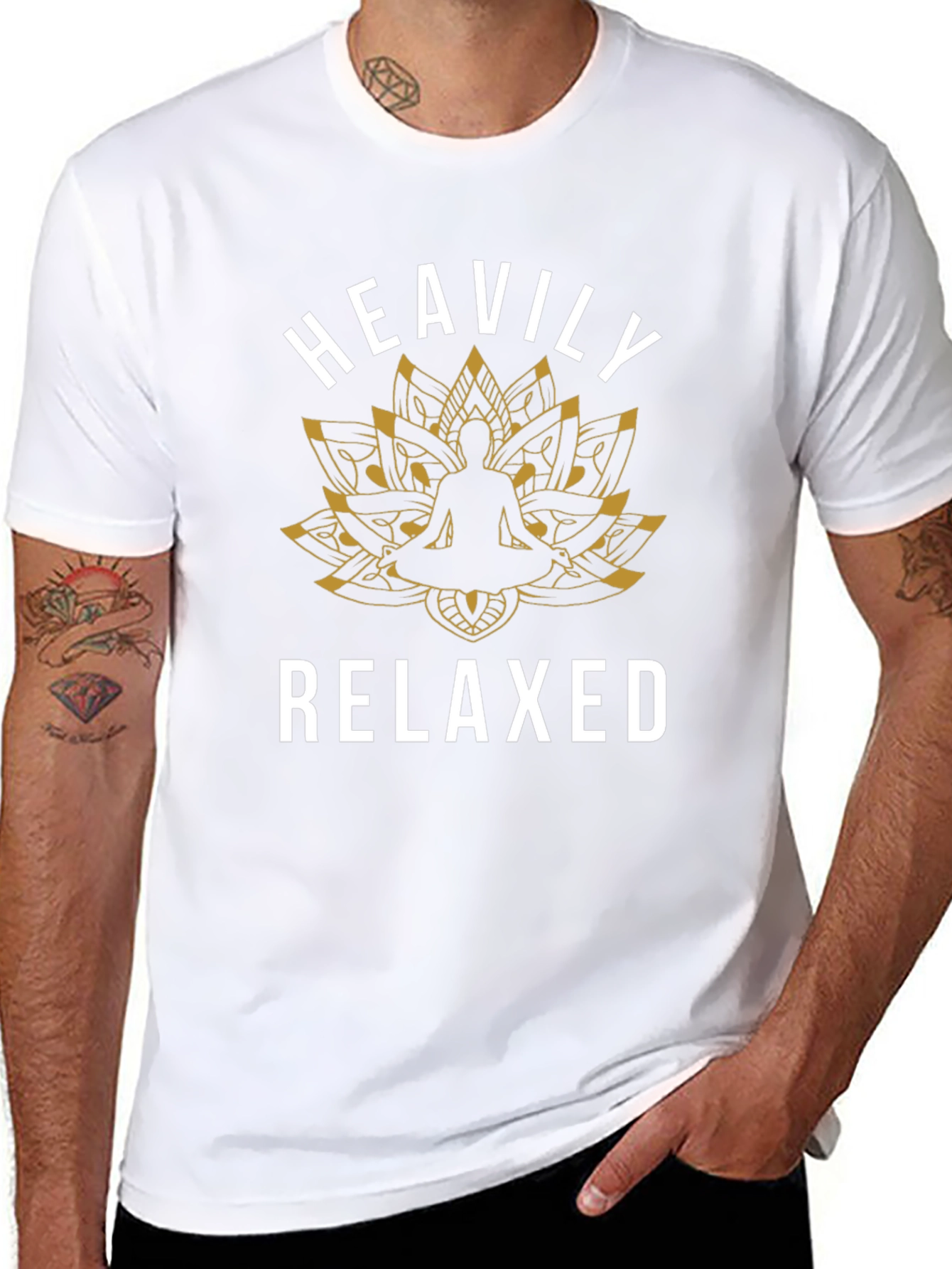 Heavily Relaxed Yoga Lotus Graphic Tee