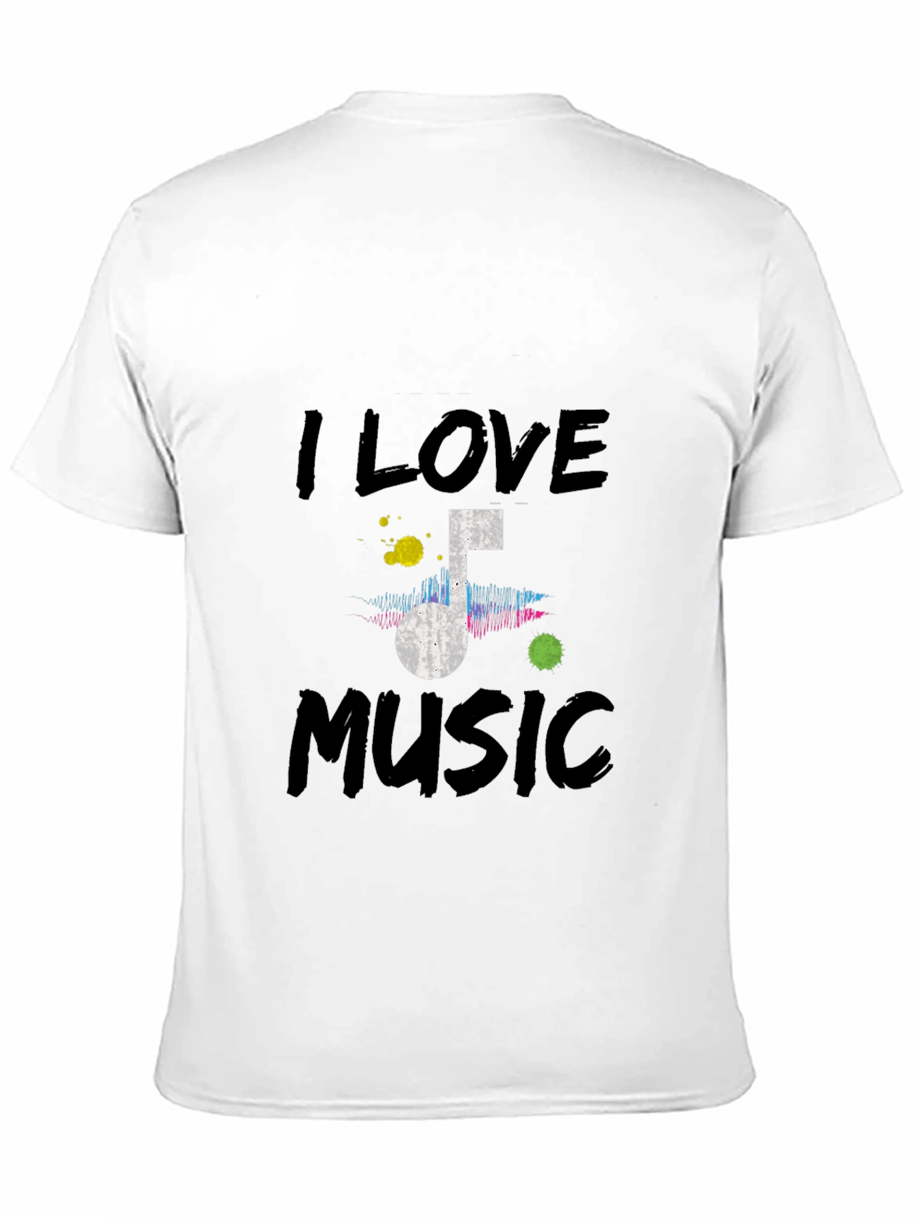 I Love Music Graphic Tee - Black