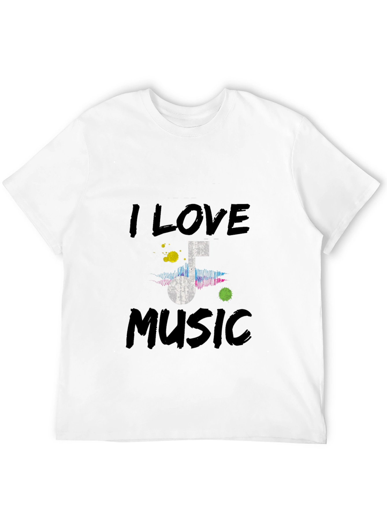 I Love Music Graphic Tee - Black