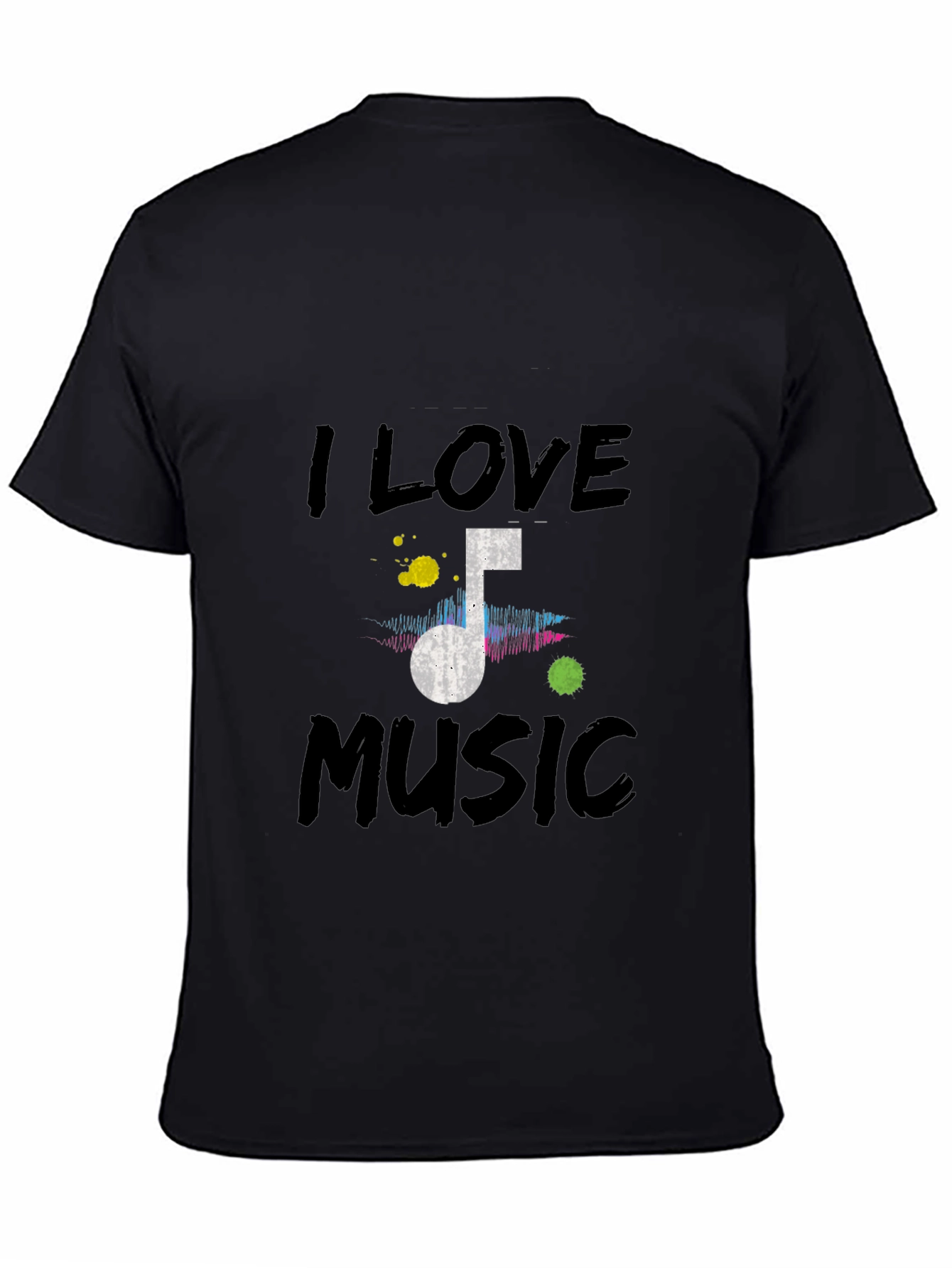 I Love Music Graphic Tee - Black