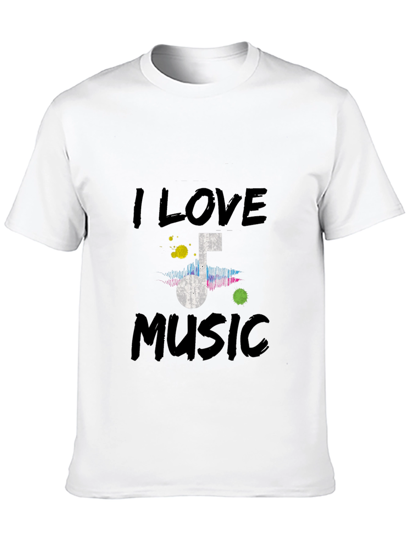 I Love Music Graphic Tee - Black
