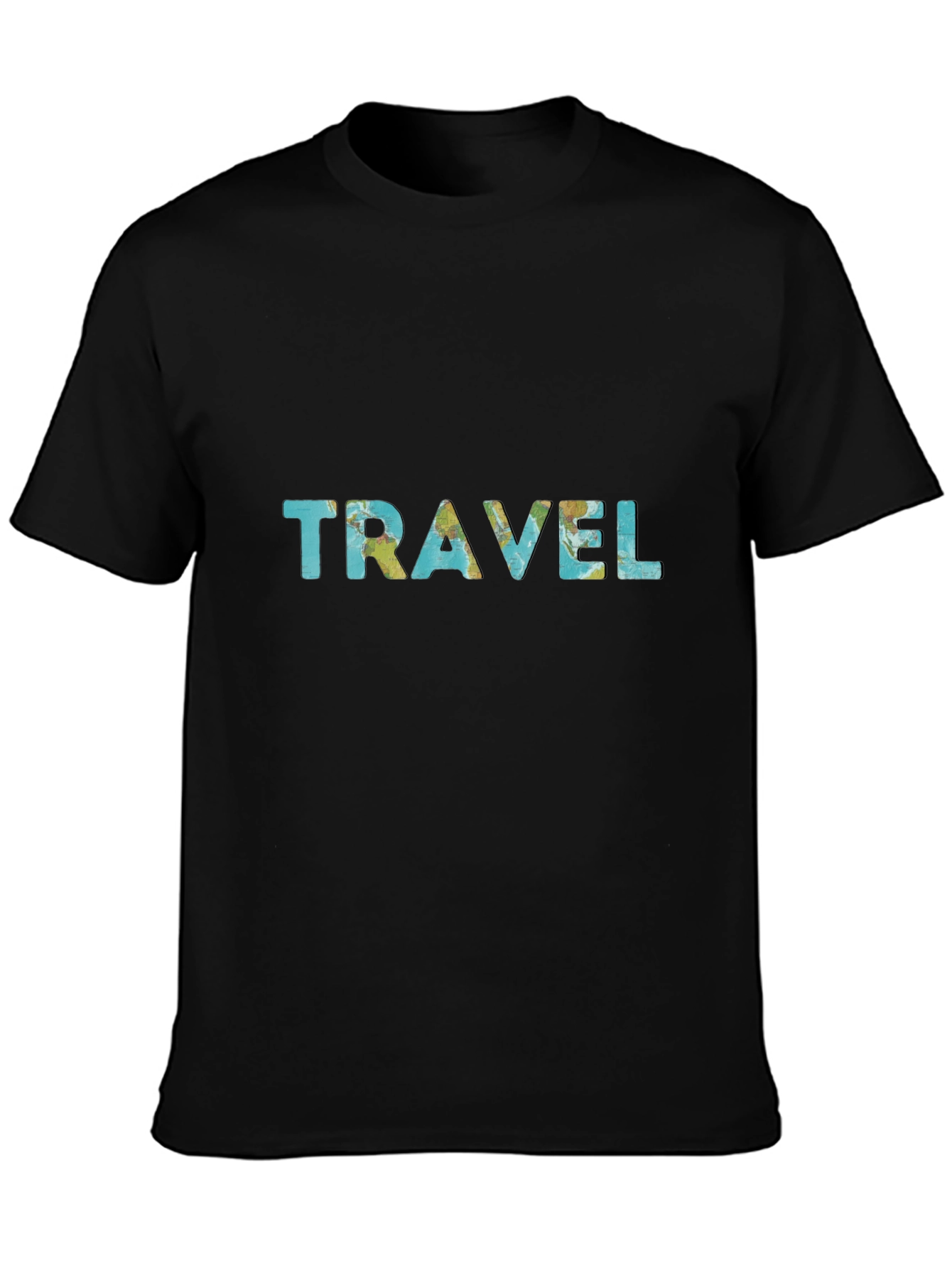 Travel Map T-Shirt - Stylish Black Tee