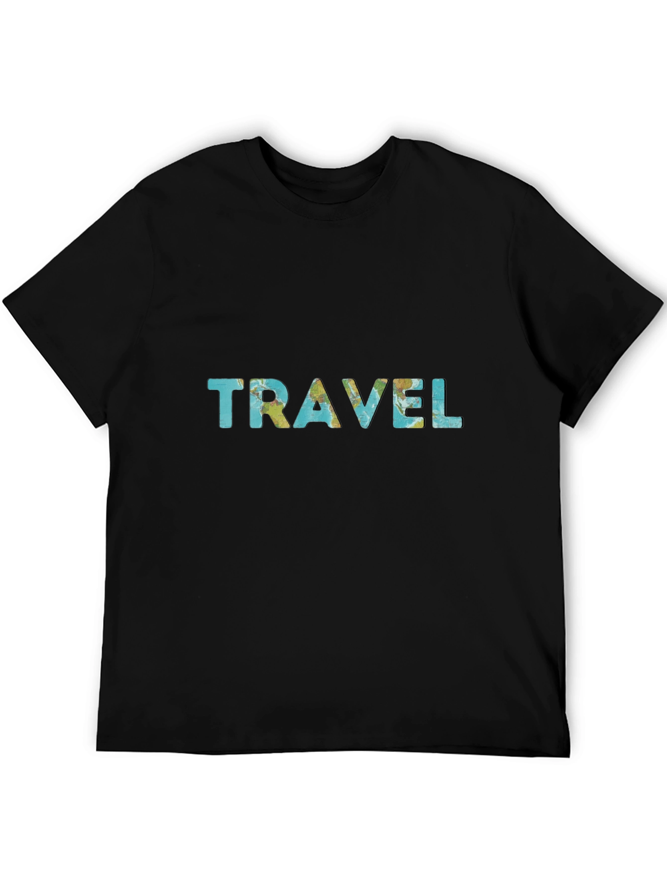 Travel Map T-Shirt - Stylish Black Tee