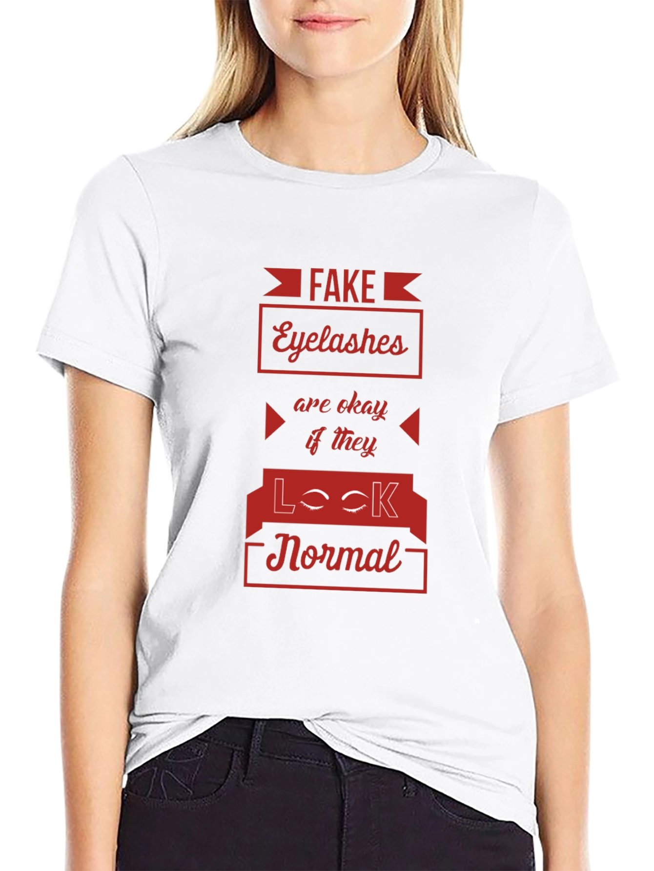 Fake Eyelashes Funny Graphic Tee