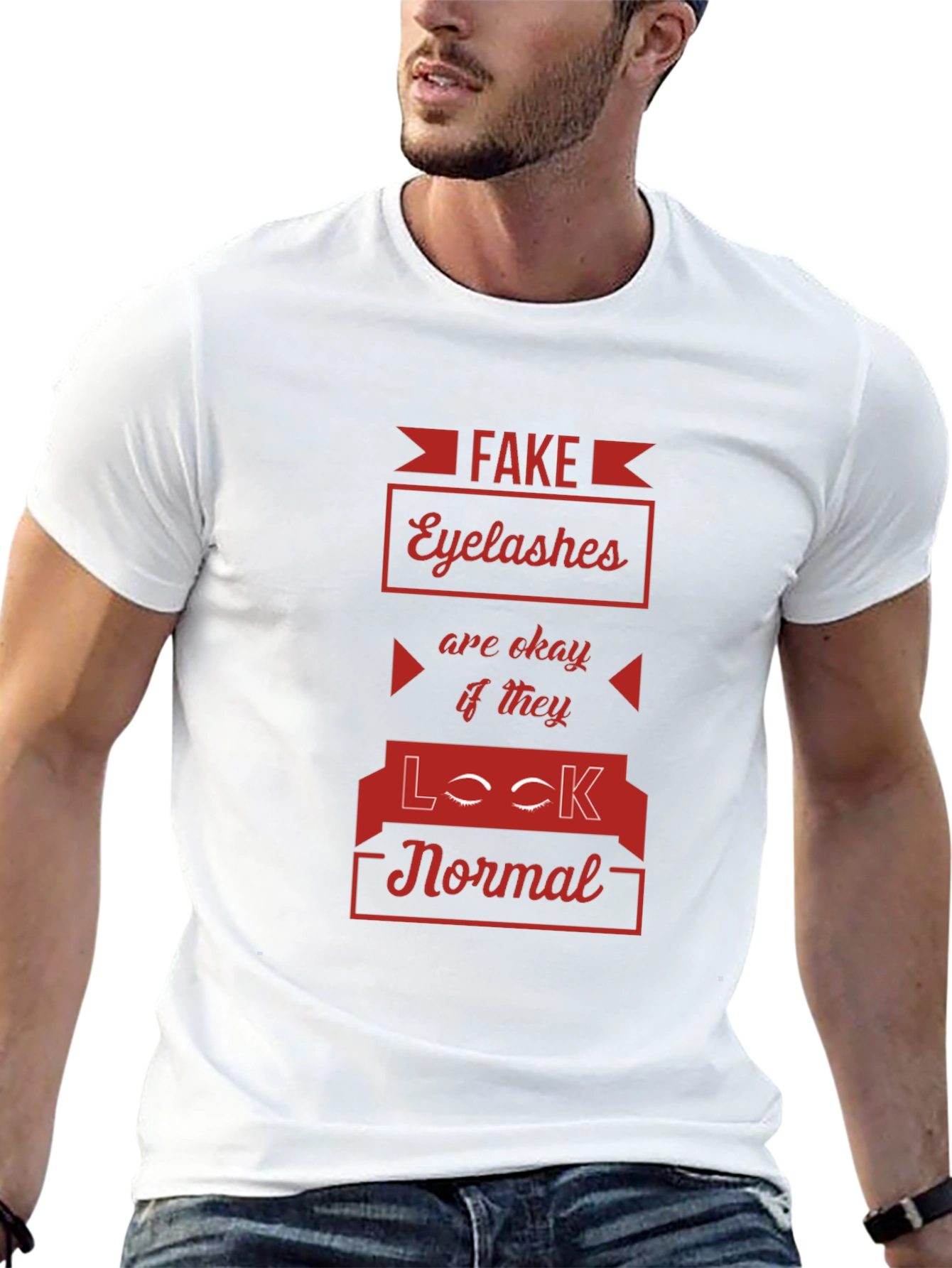 Fake Eyelashes Funny Graphic Tee
