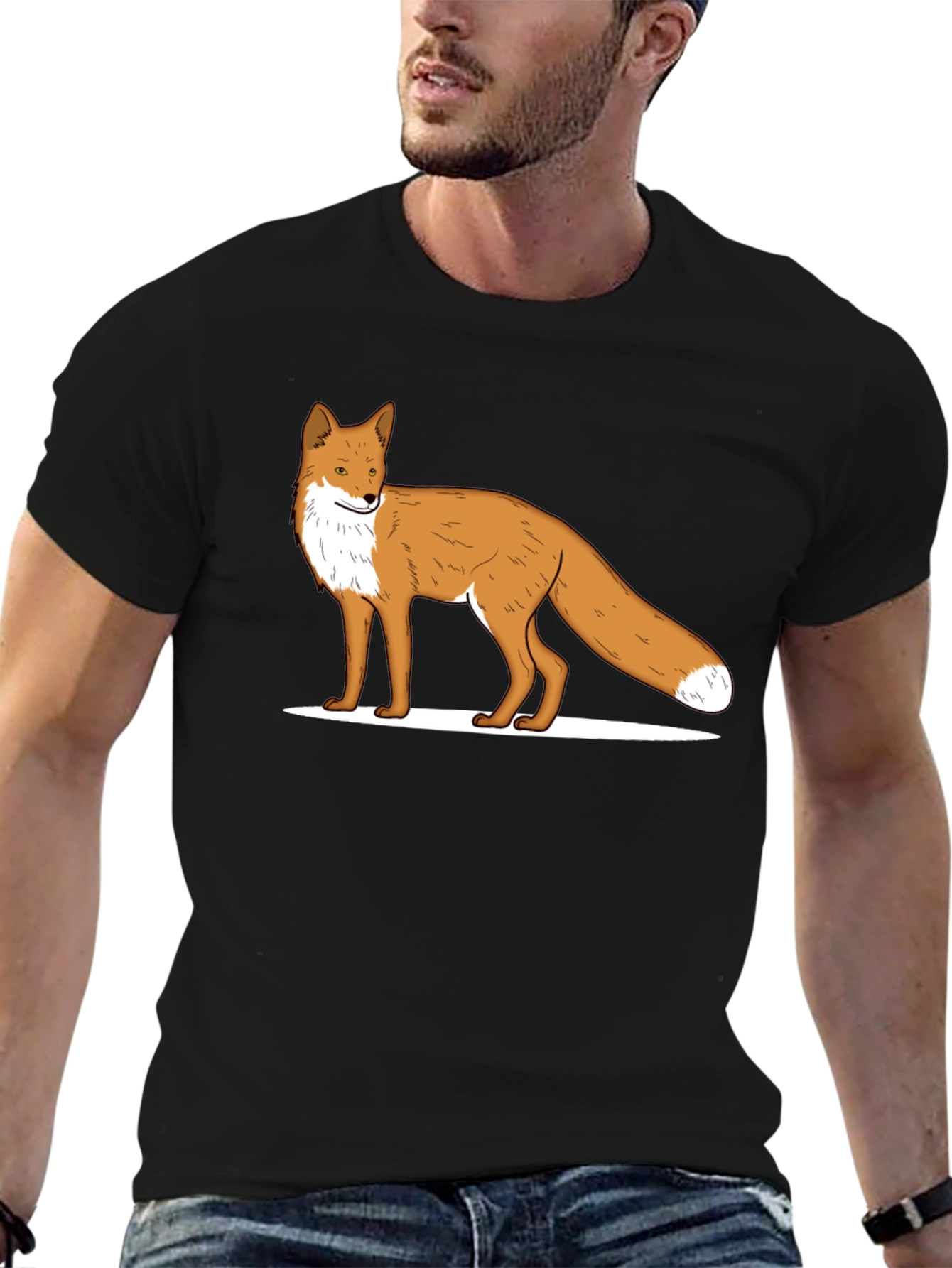 Fox Graphic Black T-Shirt - Stylish Casual Wear