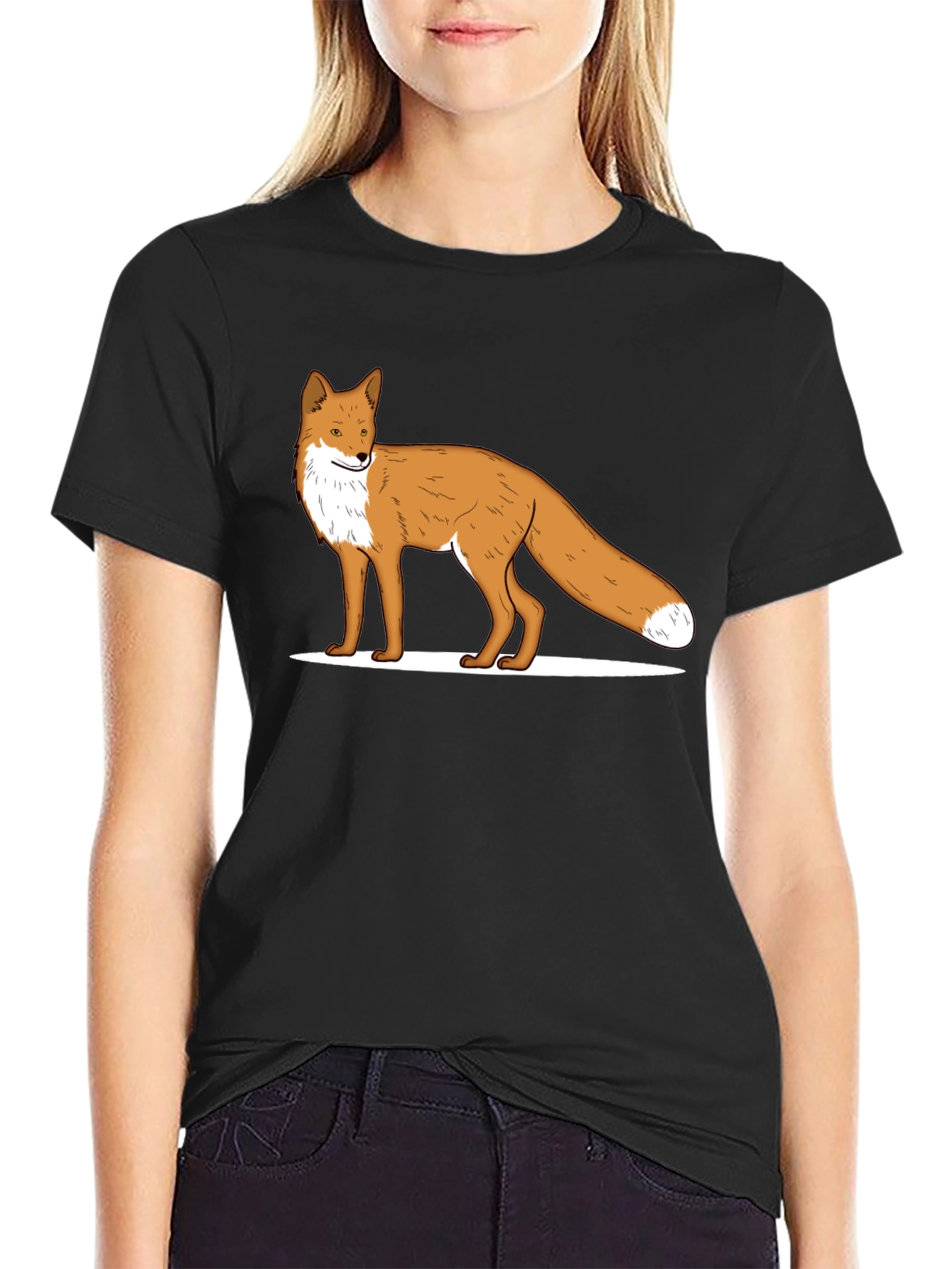 Fox Graphic Black T-Shirt - Stylish Casual Wear