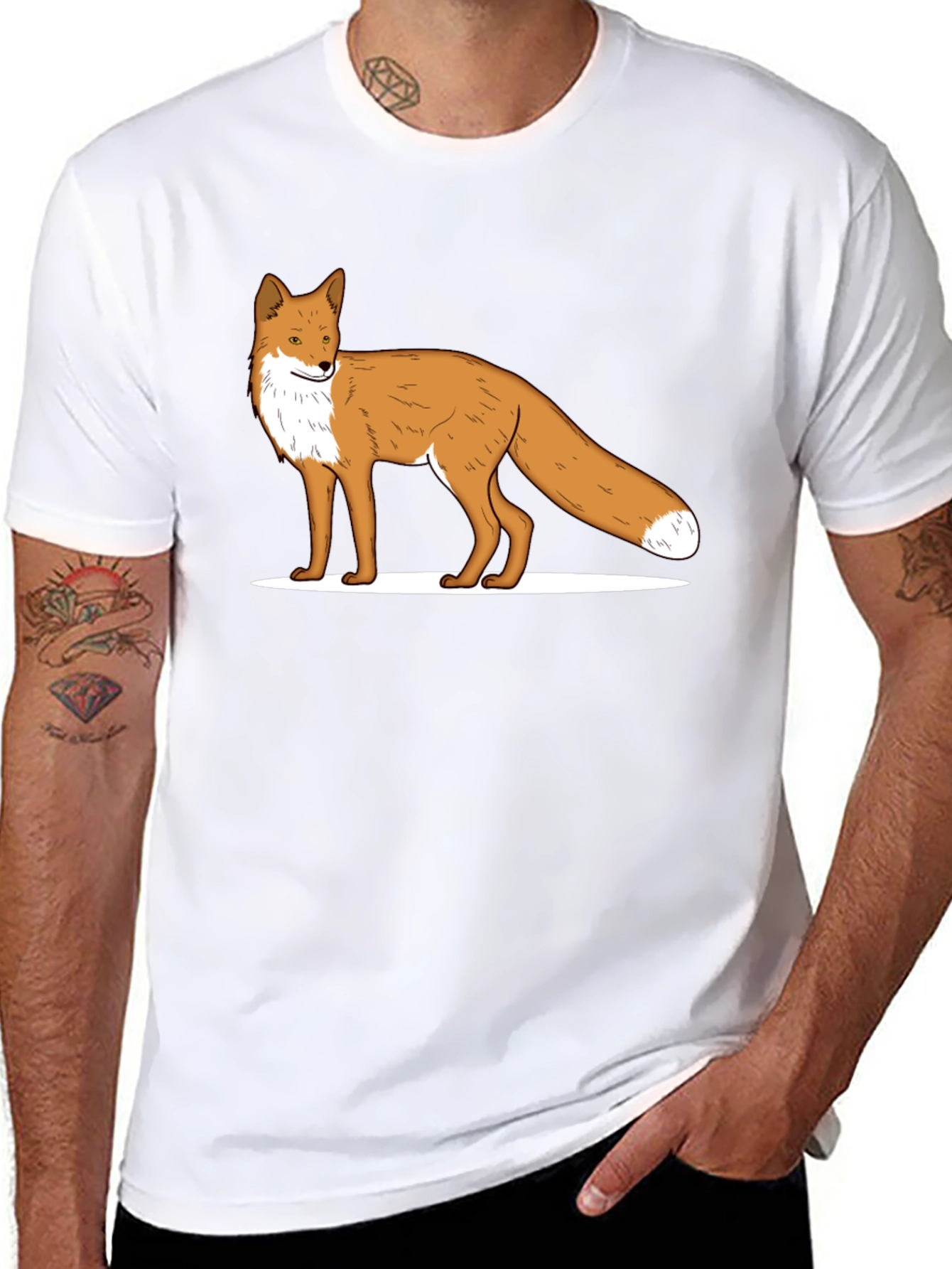 Fox Graphic Black T-Shirt - Stylish Casual Wear