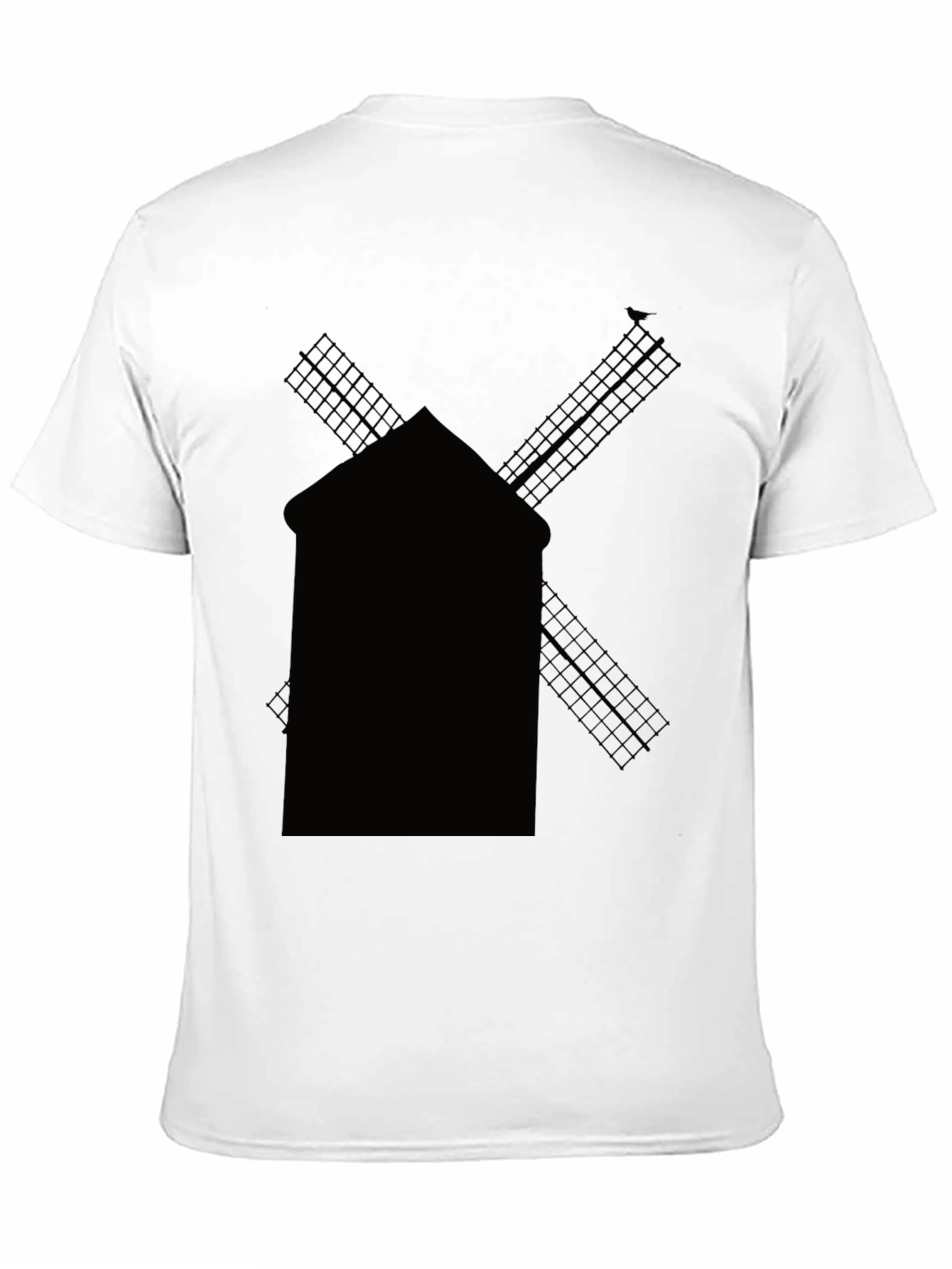 Black Windmill Graphic Tee - Casual Cotton Shirt