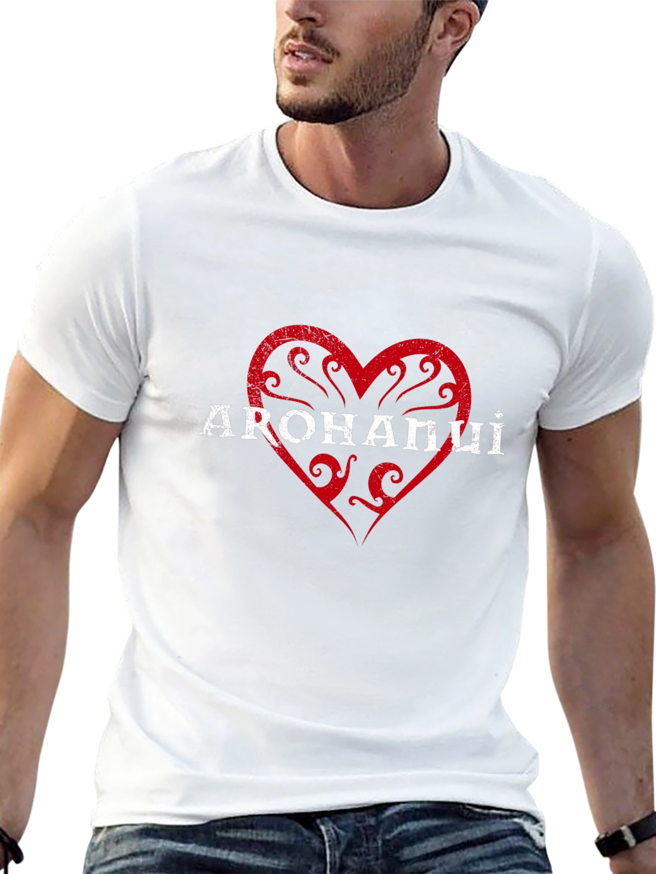 Arohanui Maori Love Heart Black T-Shirt