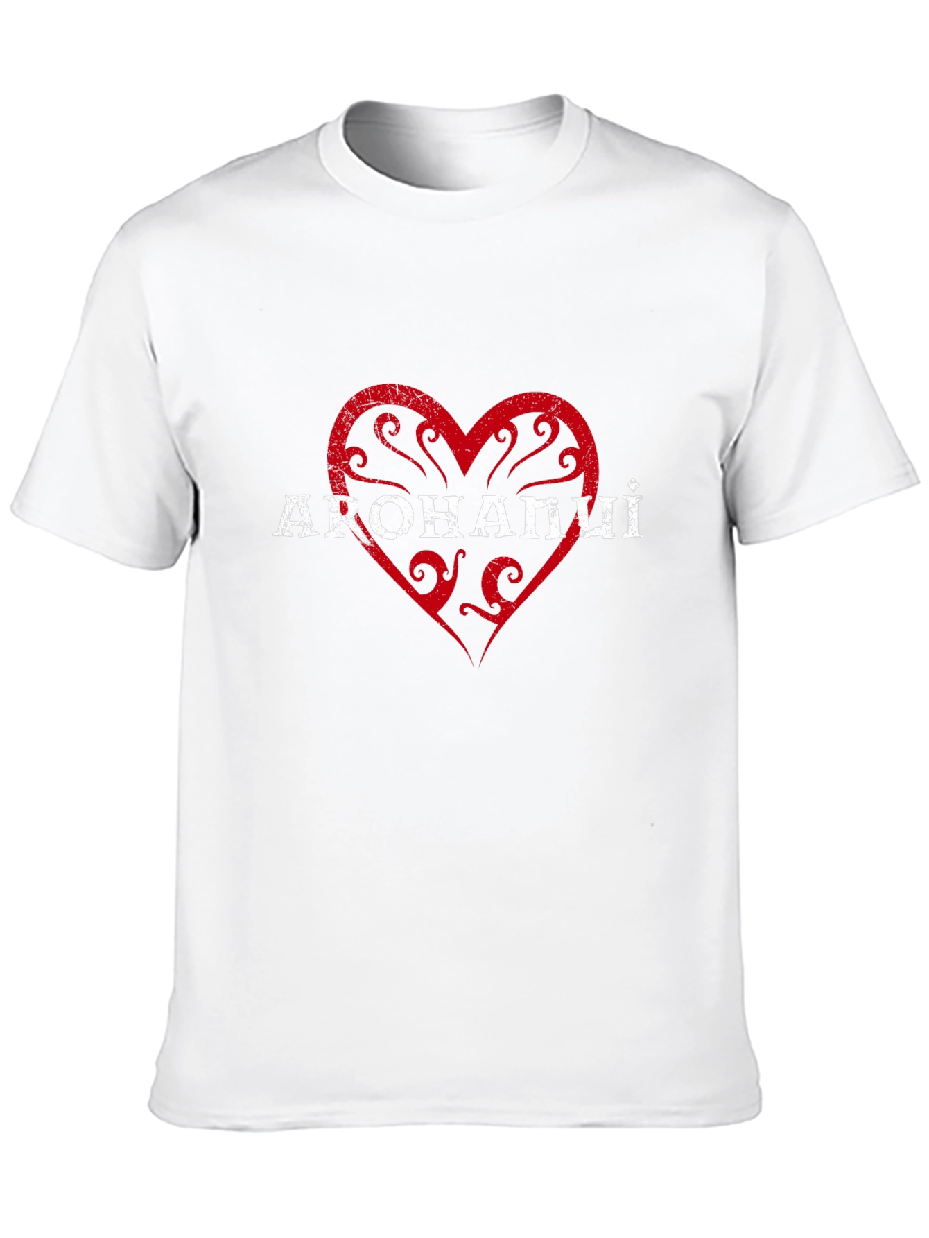 Arohanui Maori Love Heart Black T-Shirt