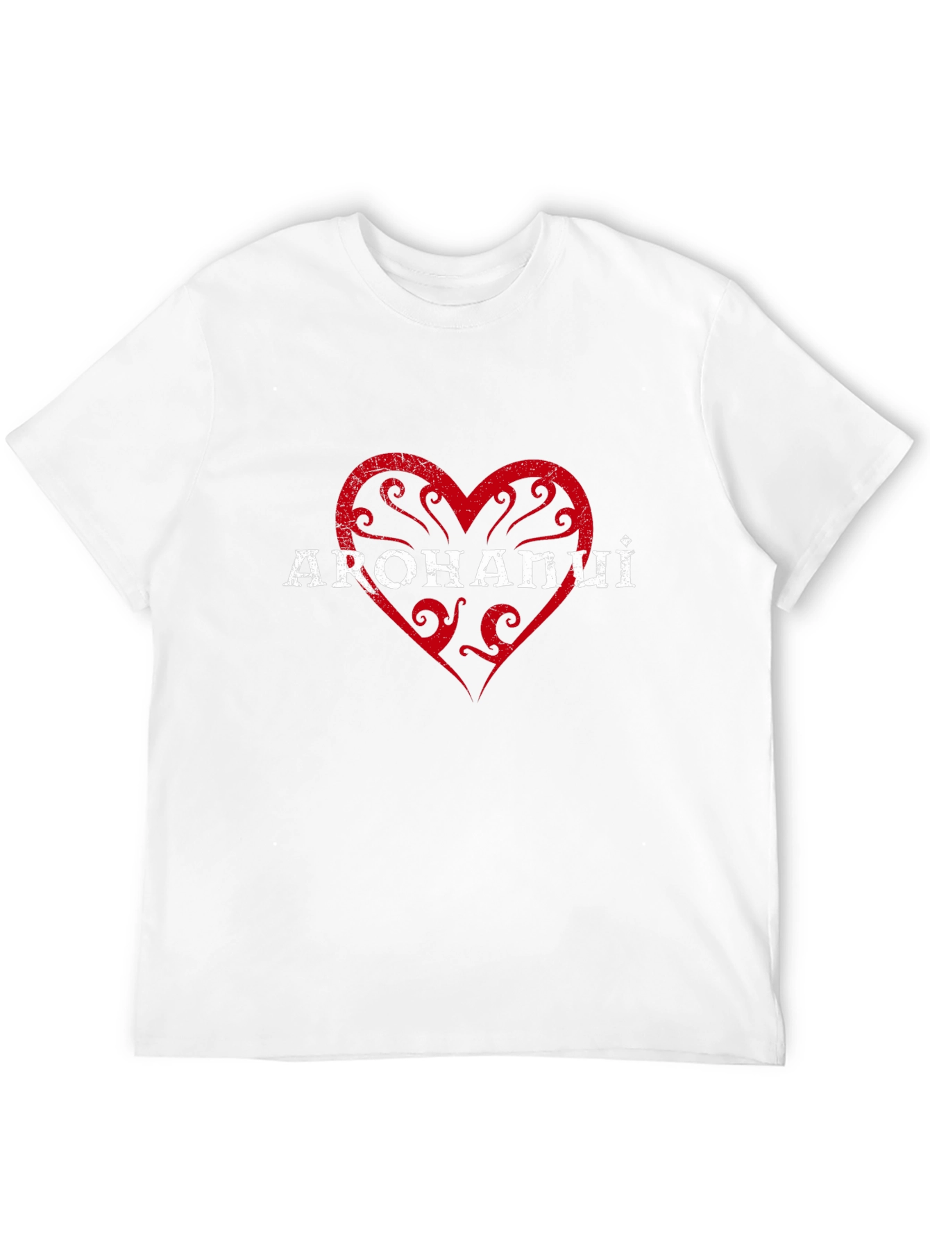 Arohanui Maori Love Heart Black T-Shirt