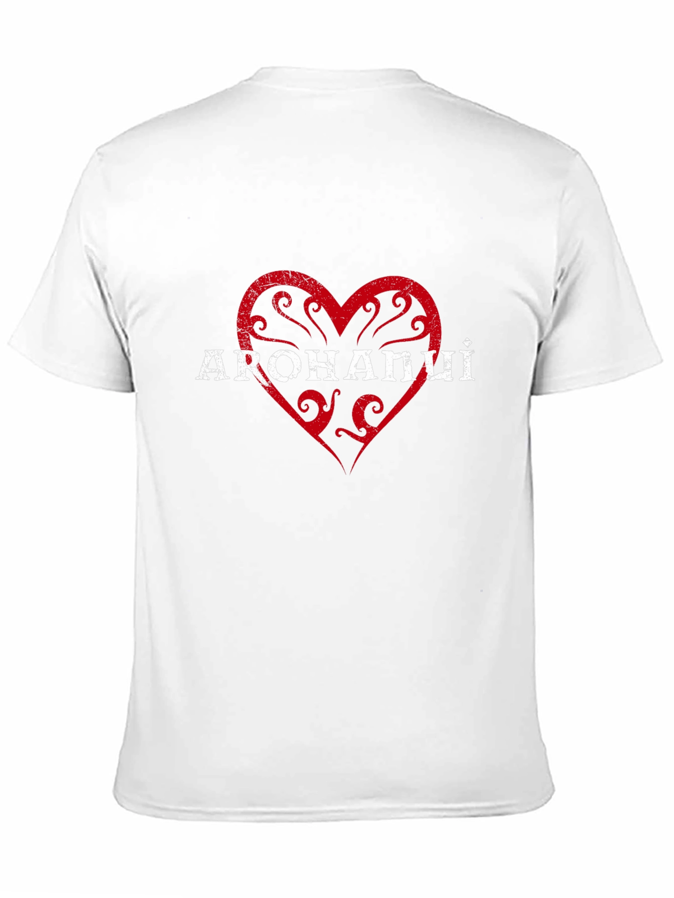 Arohanui Maori Love Heart Black T-Shirt