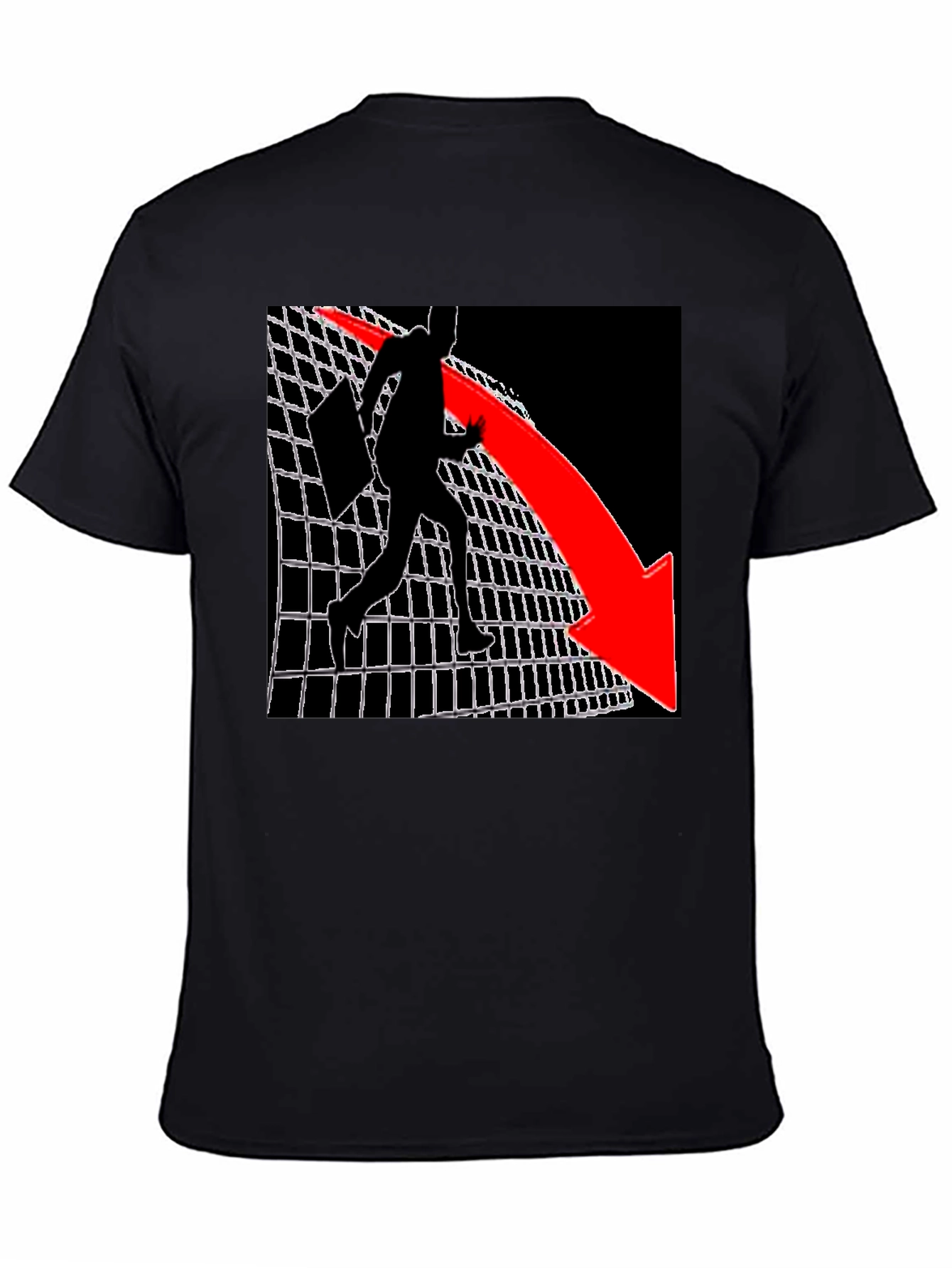 Graphic Tee - Man on Grid with Red Arrow
