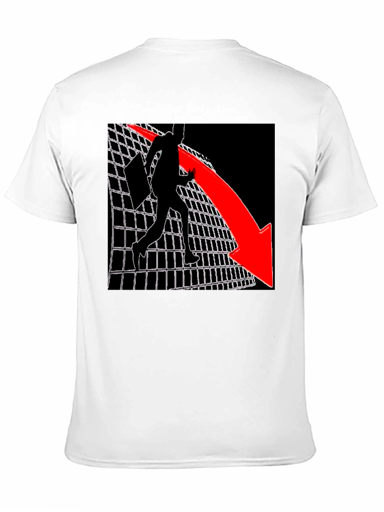 Graphic Tee - Man on Grid with Red Arrow