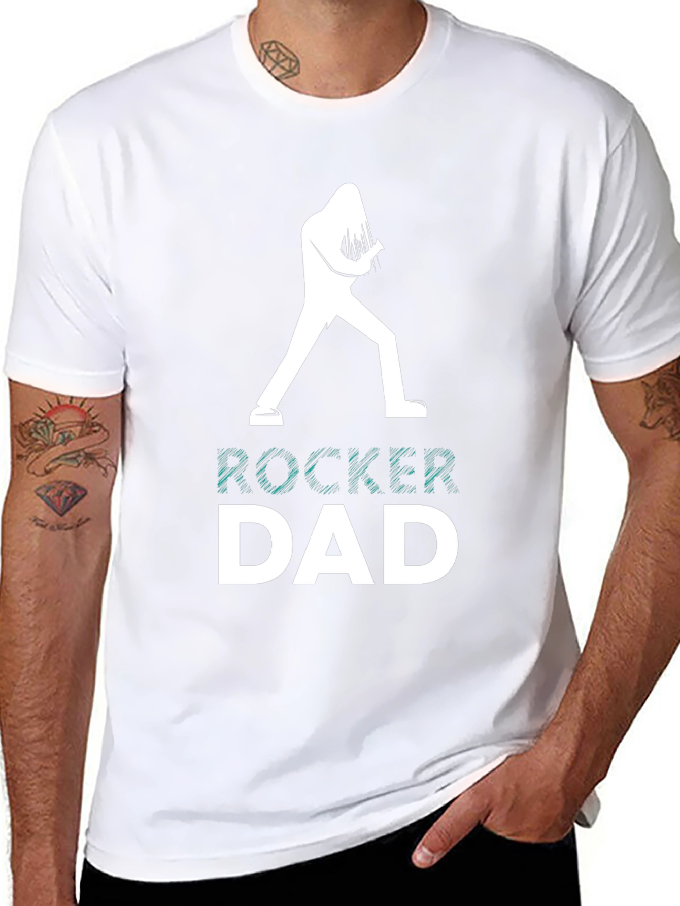 Rocker Dad T-Shirt - Cool Music Lover Tee