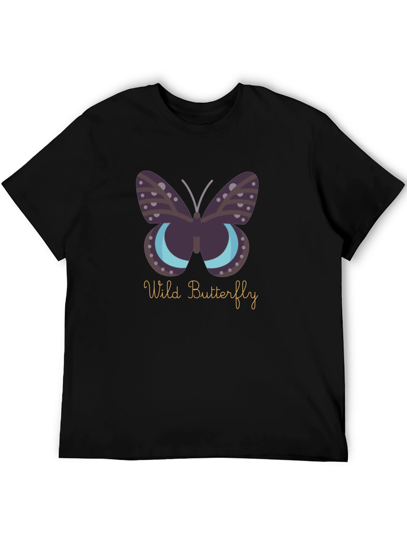 Wild Butterfly Graphic Tee - Premium Black Cotton
