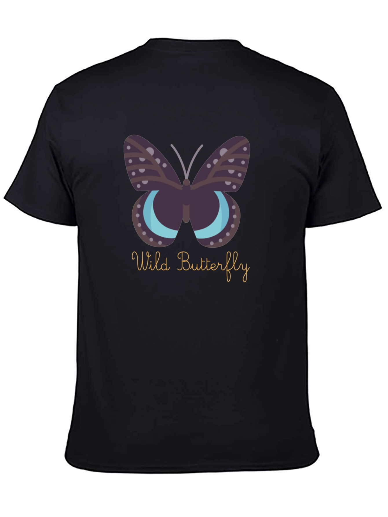 Wild Butterfly Graphic Tee - Premium Black Cotton