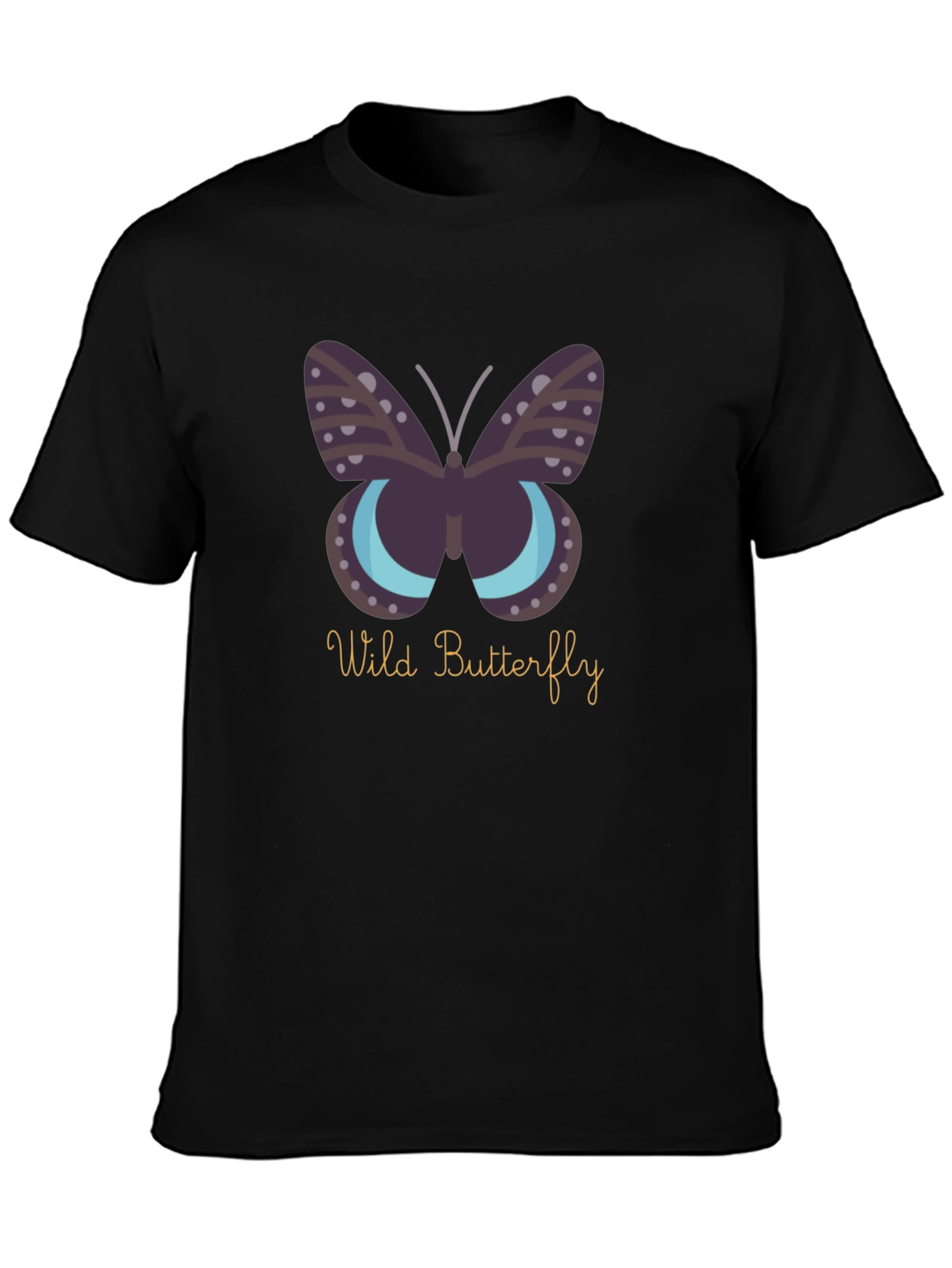 Wild Butterfly Graphic Tee - Premium Black Cotton