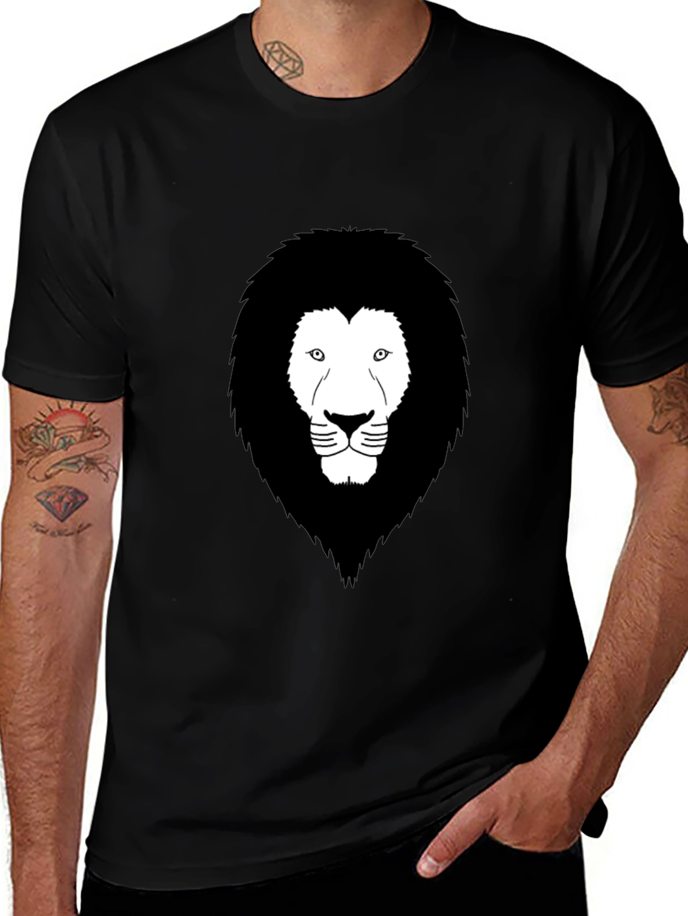 Lion Graphic Black T-Shirt - Mens Fashion Tee