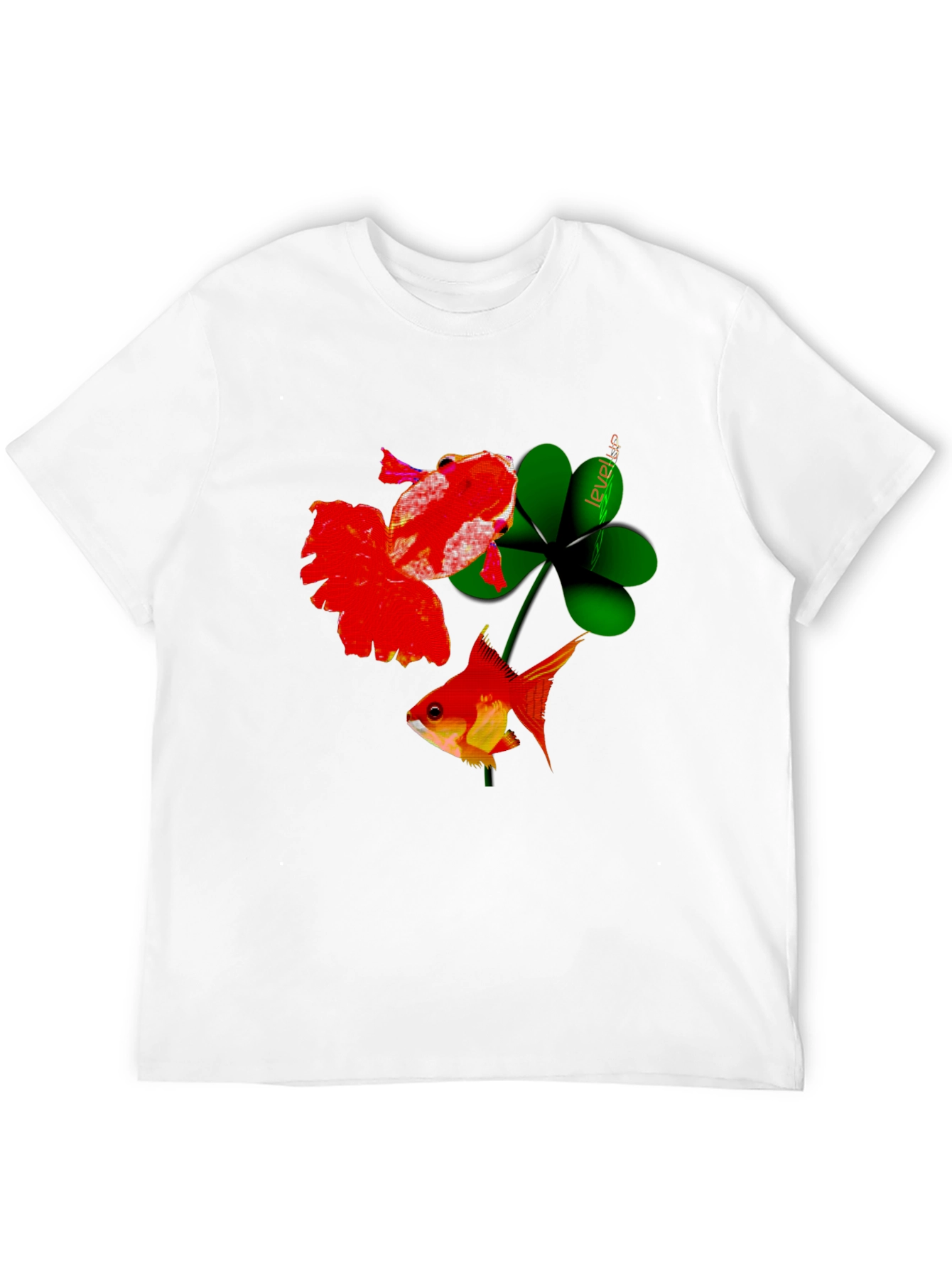 Lucky Goldfish Graphic Tee - Black Cotton T-Shirt