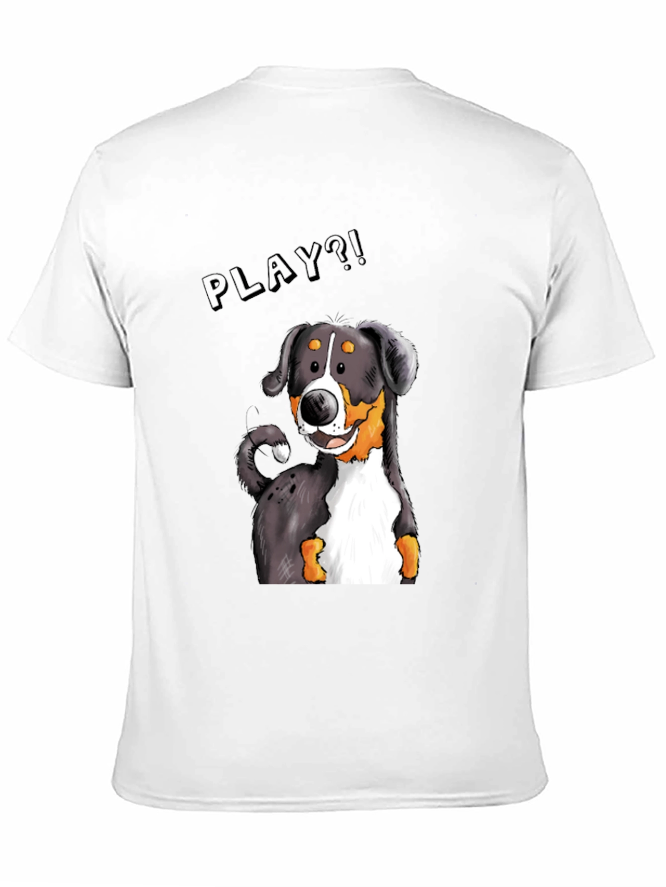 Playful Dog Graphic Tee - Black