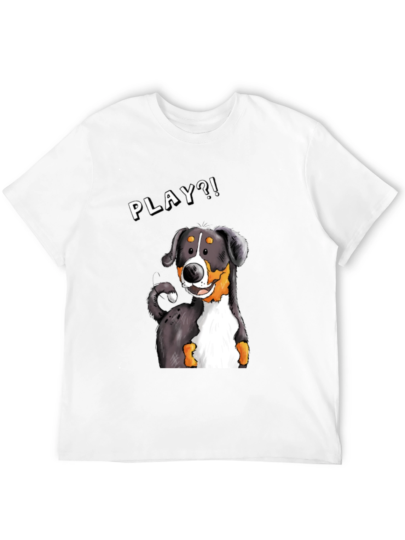 Playful Dog Graphic Tee - Black