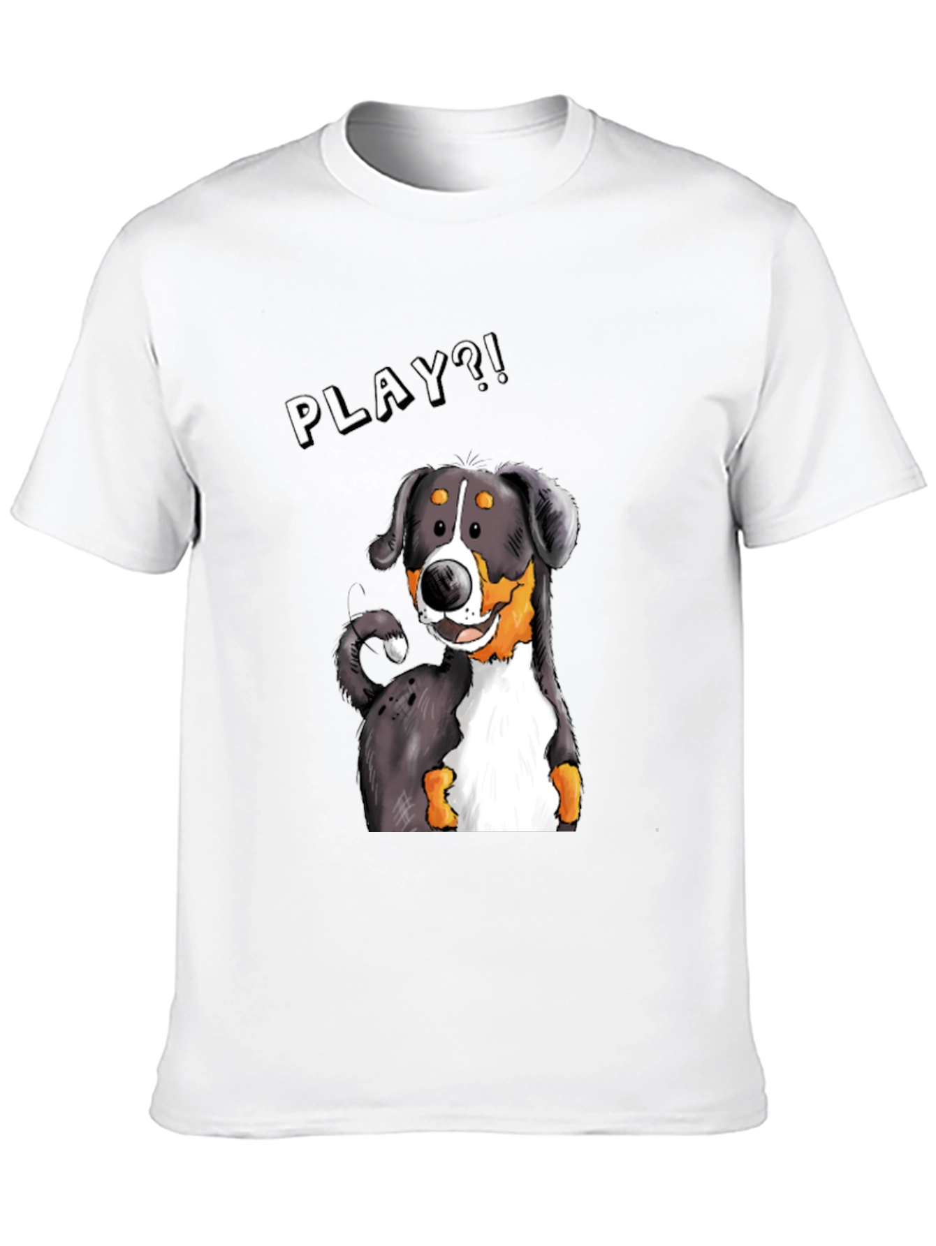 Playful Dog Graphic Tee - Black