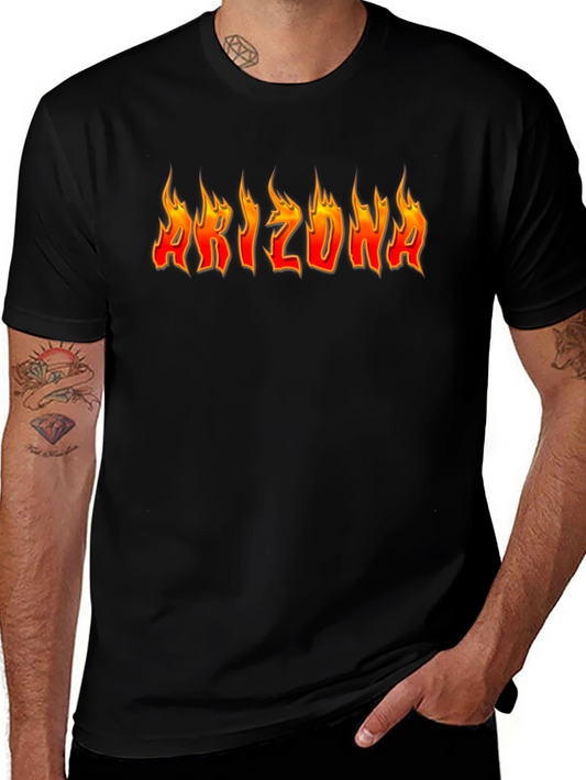 Fiery Arizona Graphic Tee - Black Cotton Blend