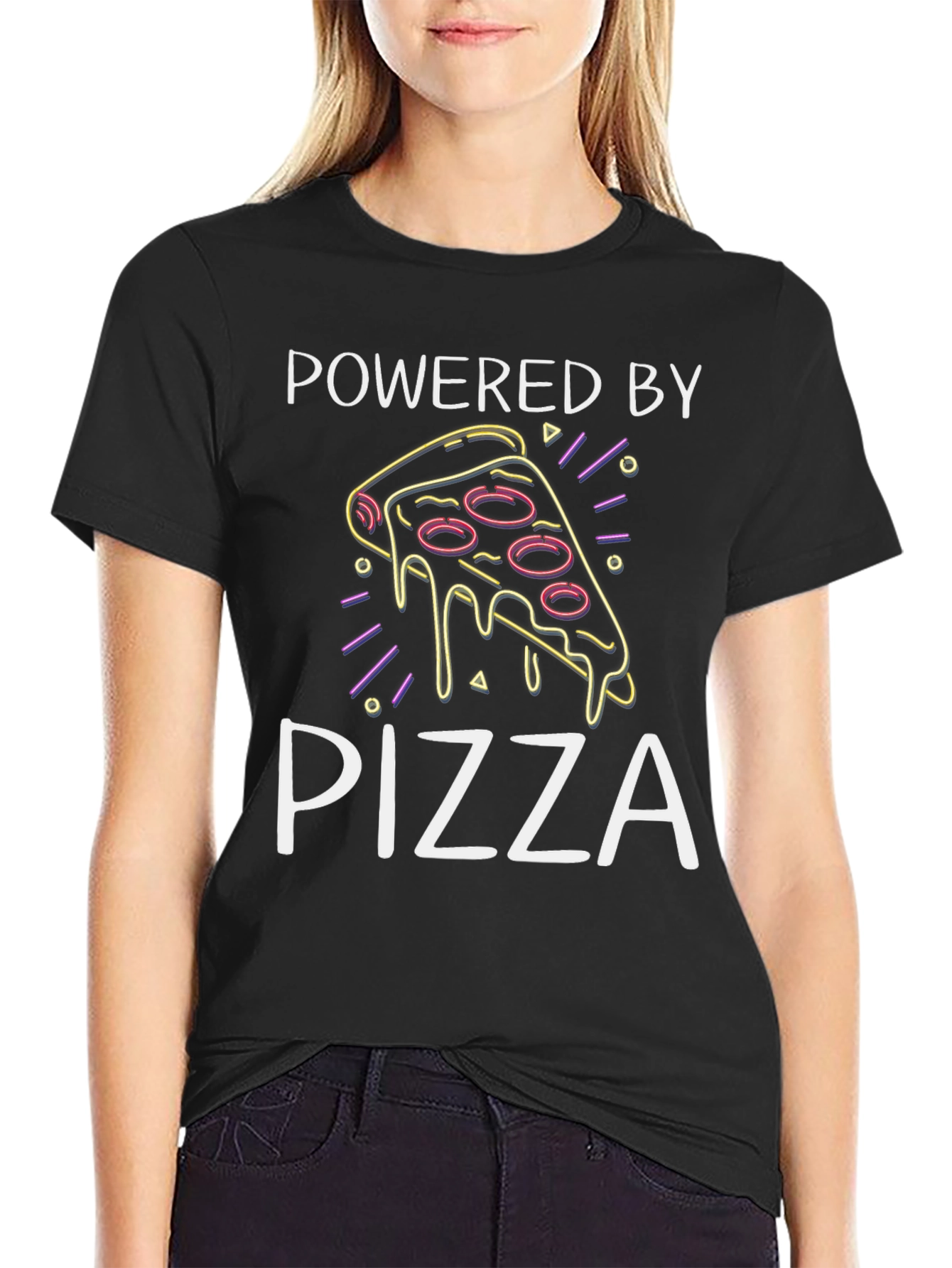 Powered by Pizza Graphic T-Shirt