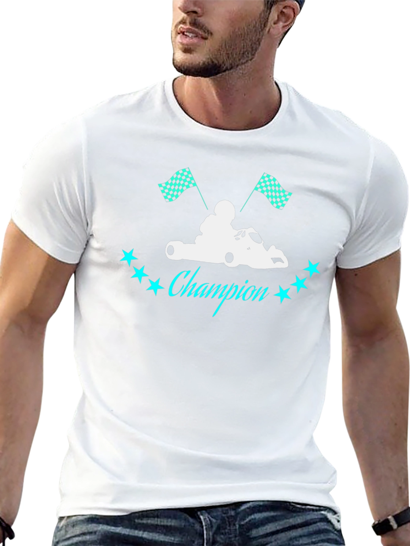 Champion Kart Racing Graphic Tee - Cool Design!