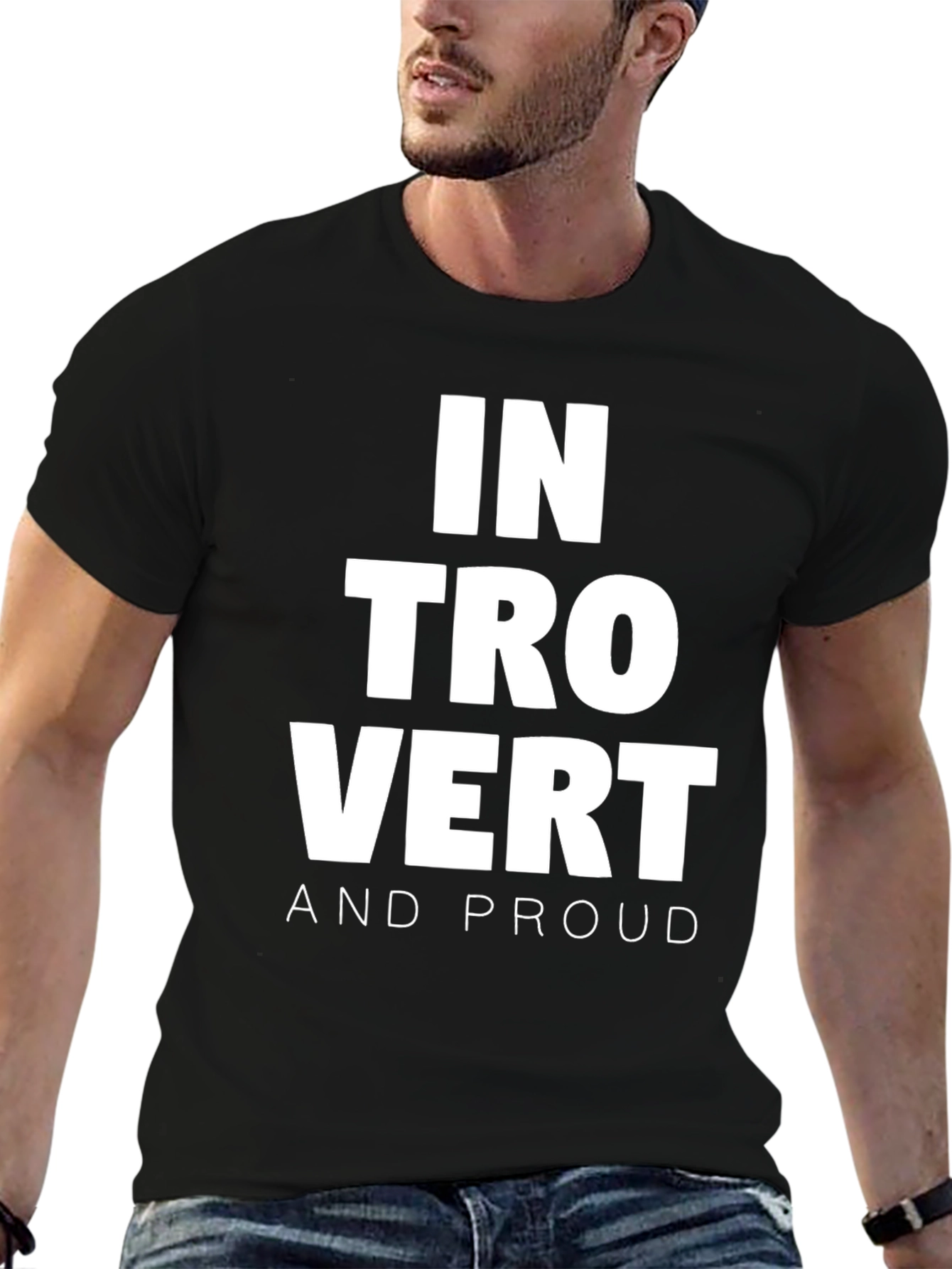 Introvert and Proud Black T-Shirt