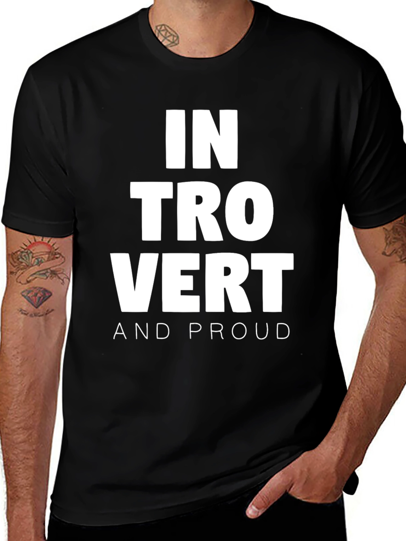 Introvert and Proud Black T-Shirt